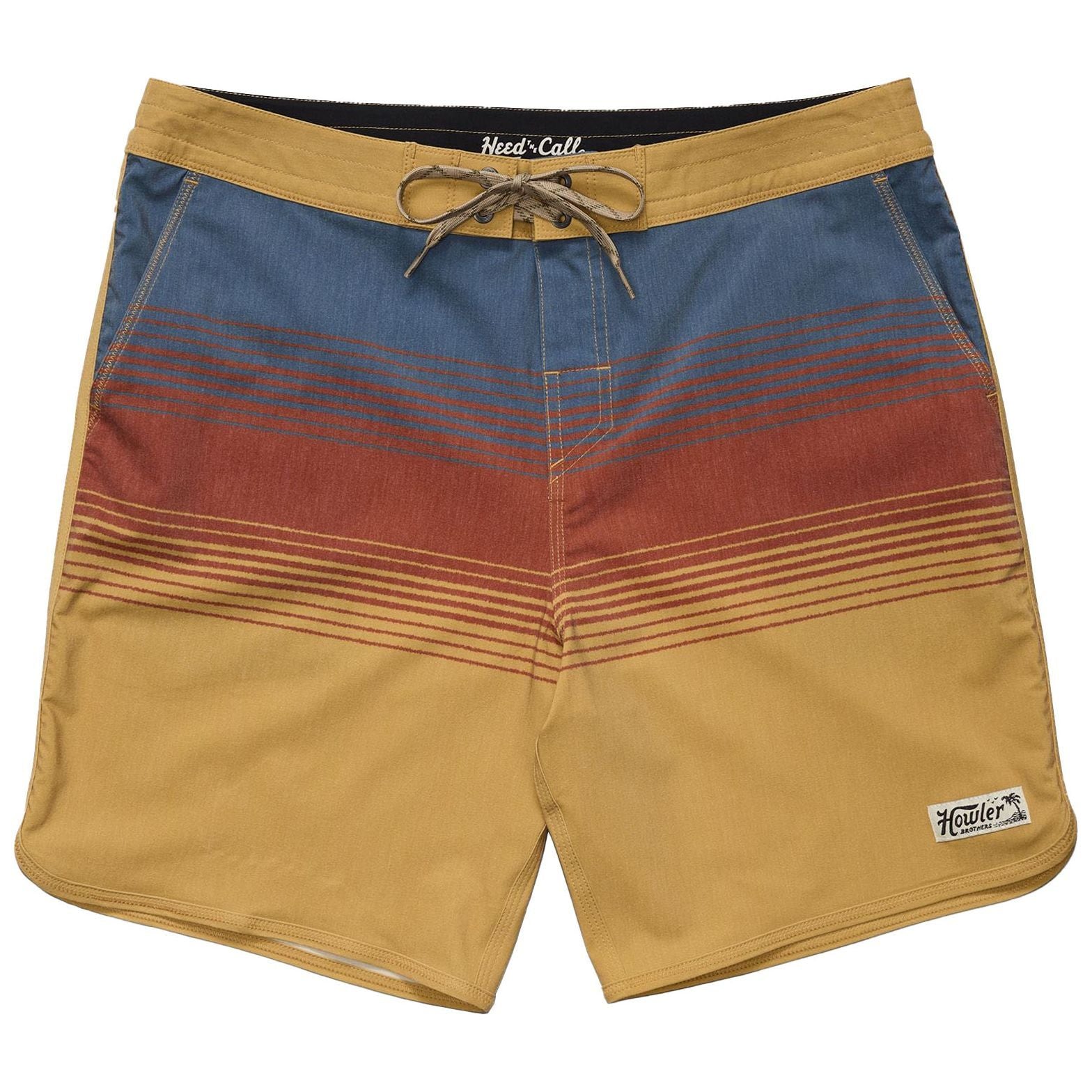 Howler Brothers Bruja Boardshorts Meridians : Old Gold Image 01