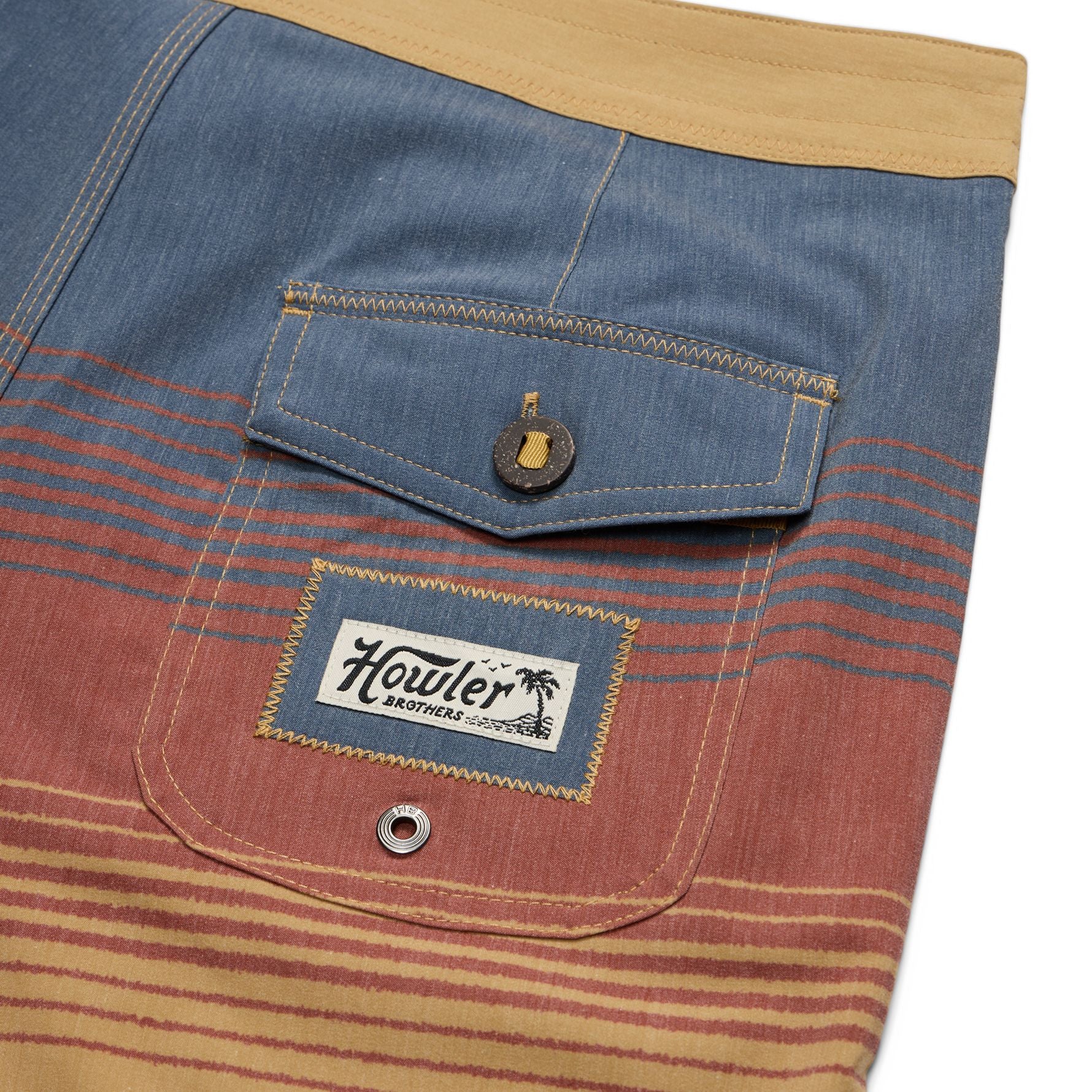 Howler Brothers Bruja Boardshorts Meridians : Old Gold Image 04
