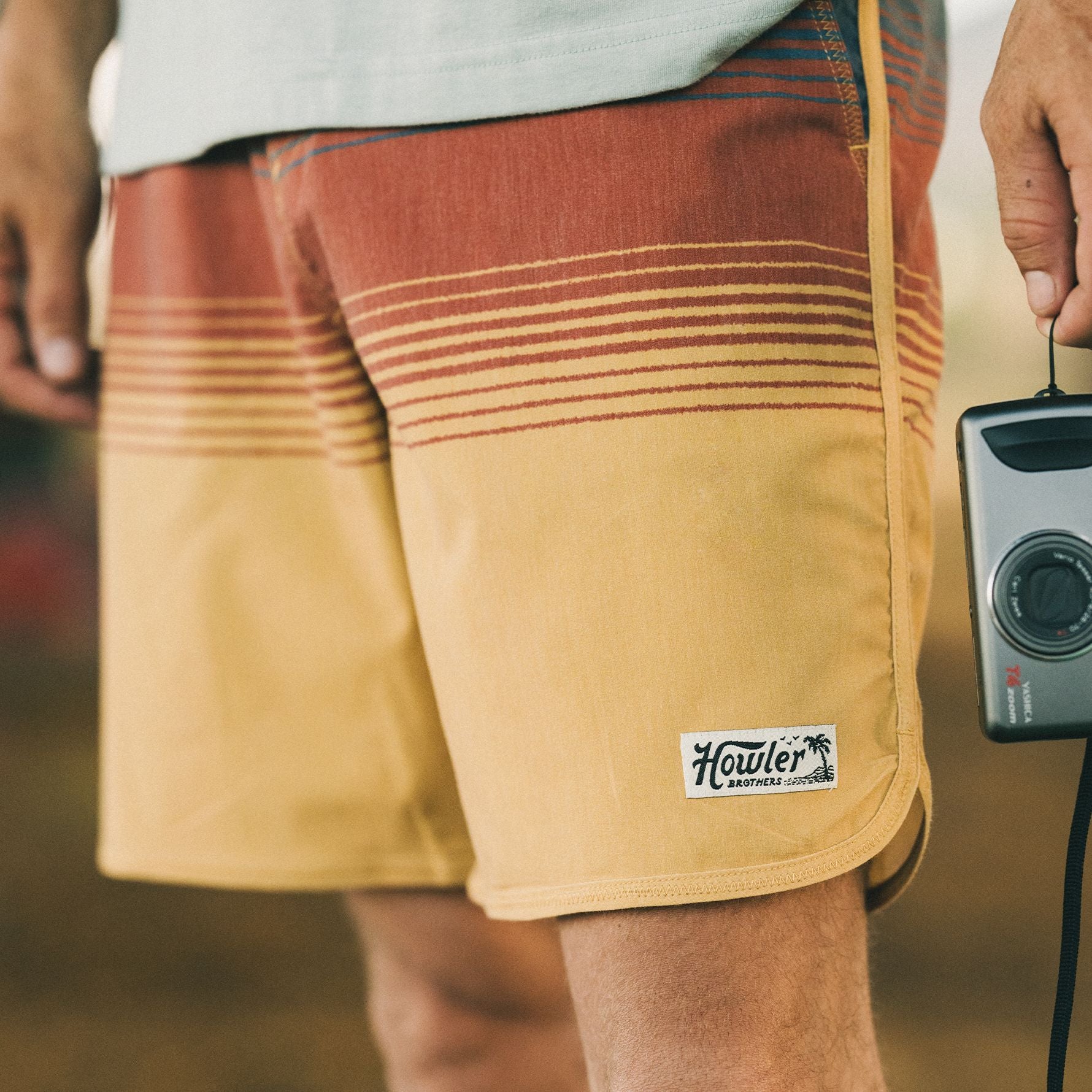 Howler Brothers Bruja Boardshorts Meridians : Old Gold Image 06
