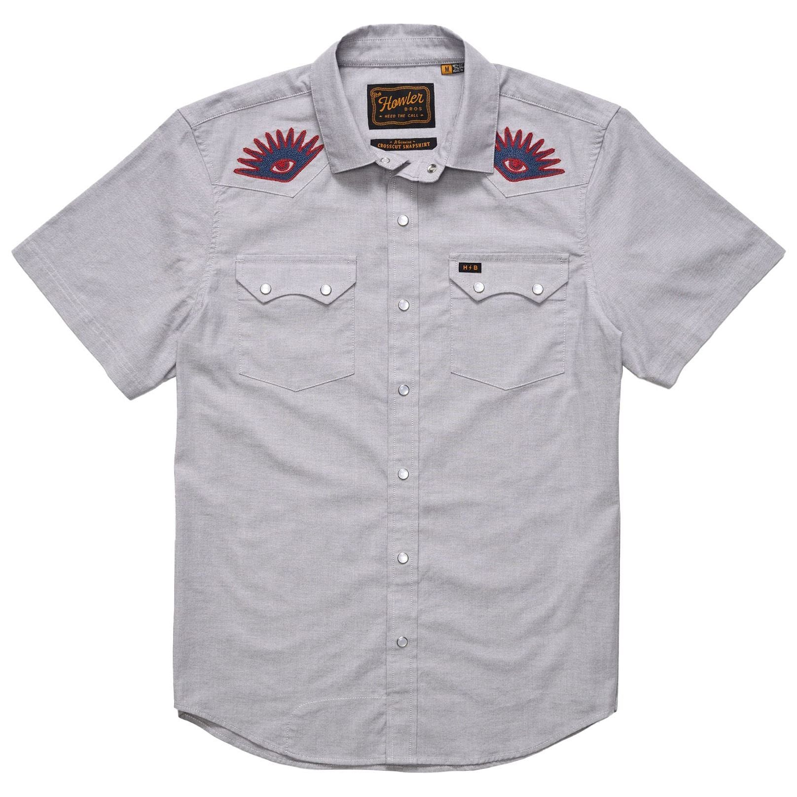 Howler Brothers Crosscut Deluxe Snapshirt High Times : Light Grey Image 01