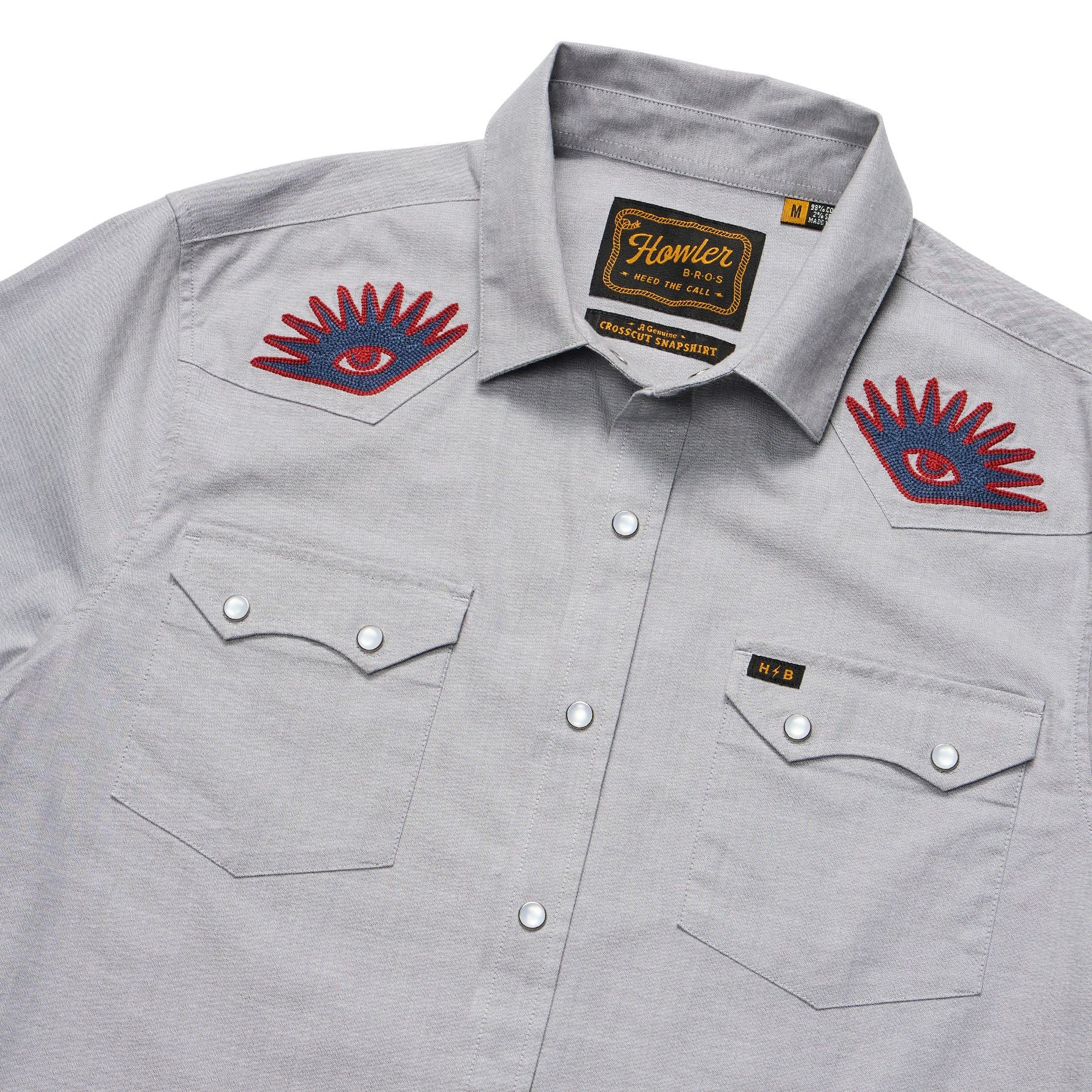 Howler Brothers Crosscut Deluxe Snapshirt High Times : Light Grey Image 02