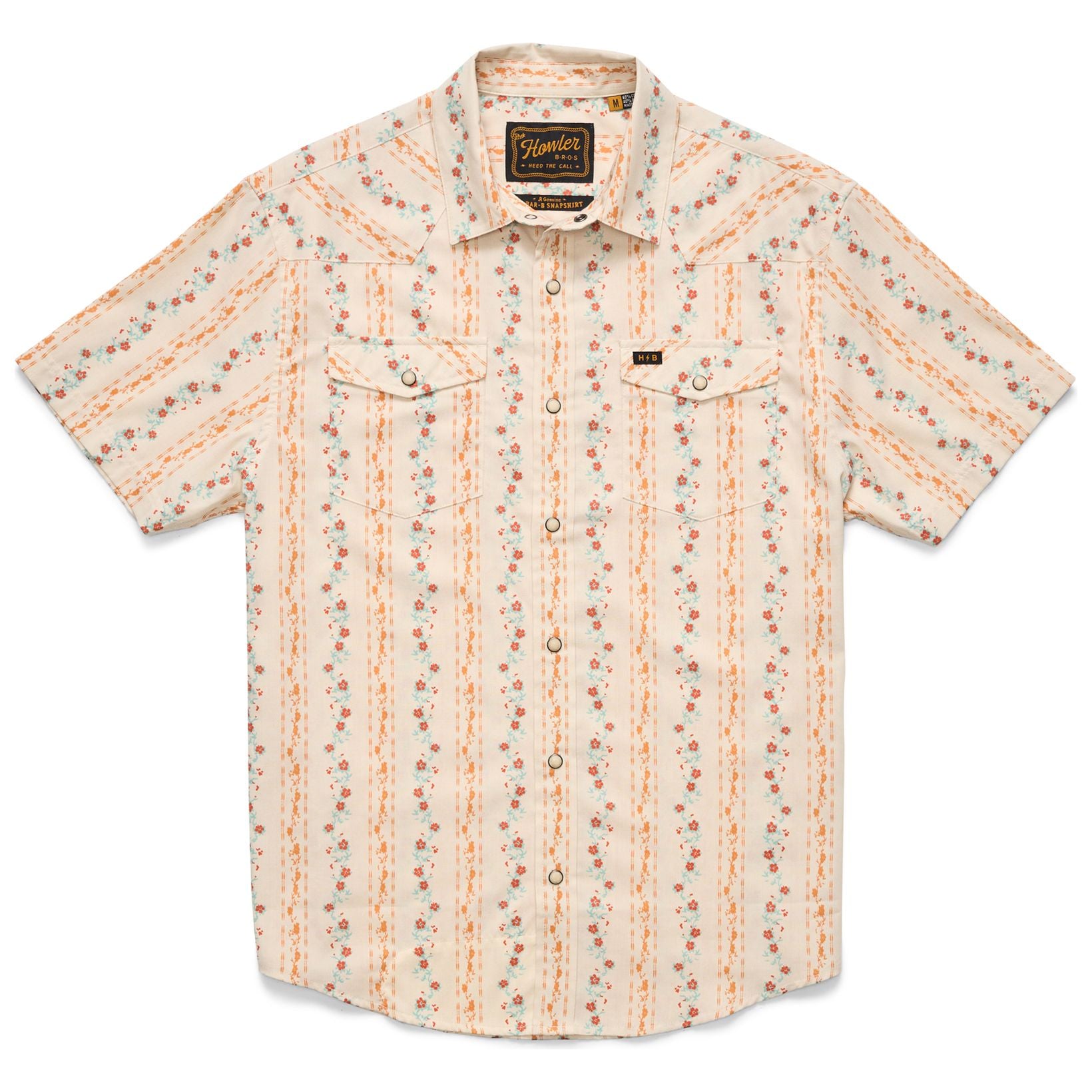Howler Brothers H Bar B Snapshirt Hibiscus Ribbons : Riverbed Oxford Image 01