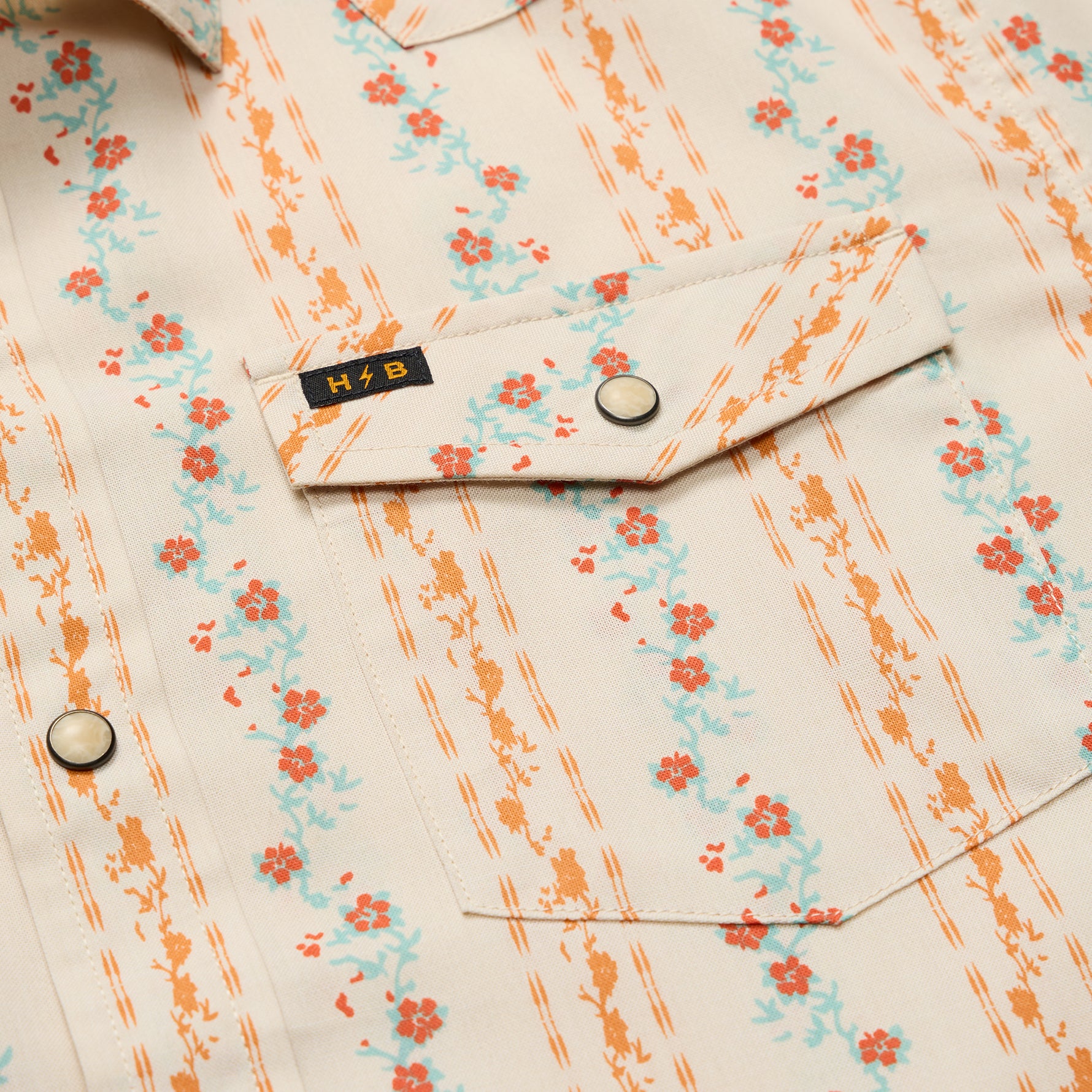 Howler Brothers H Bar B Snapshirt Hibiscus Ribbons : Riverbed Oxford Image 05