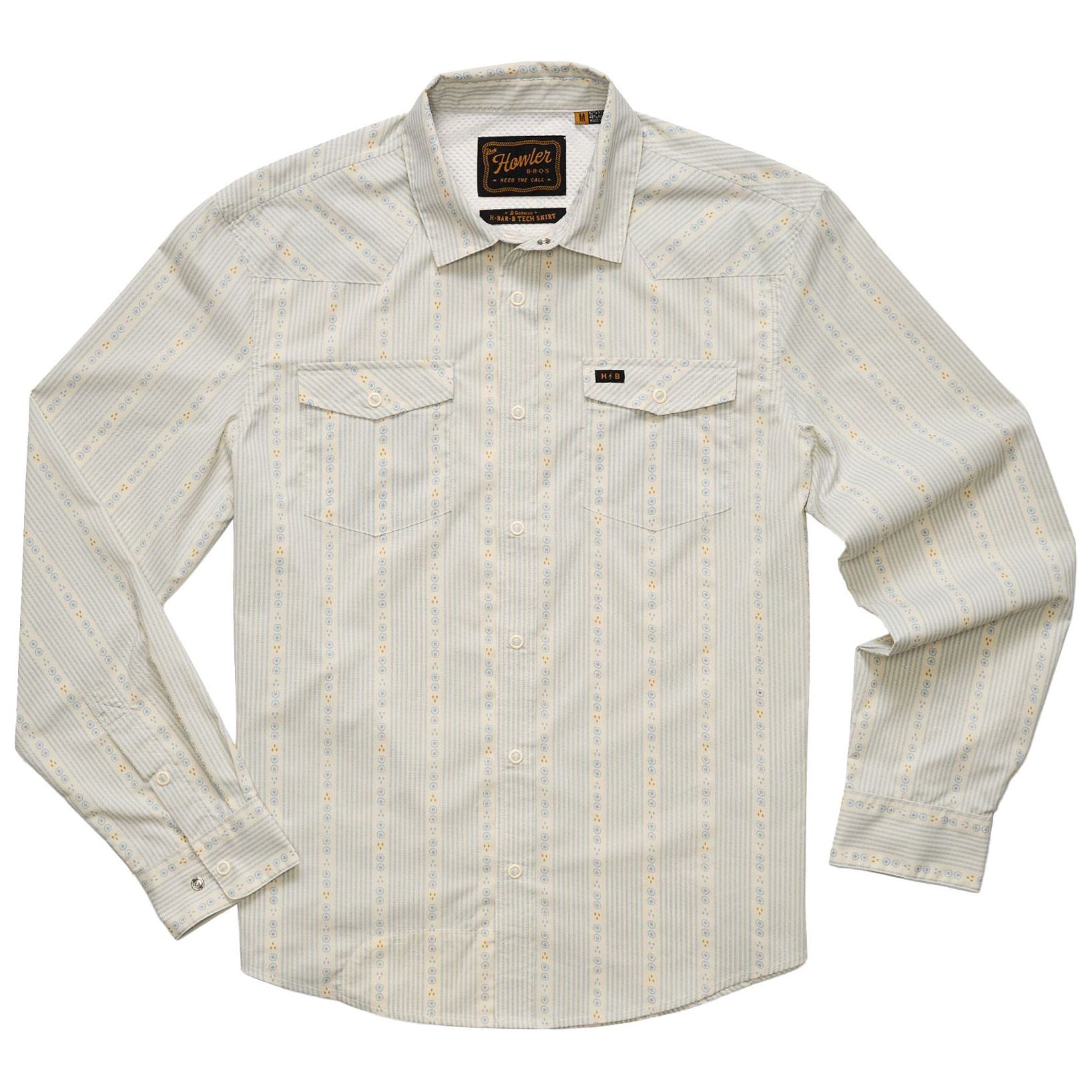 Howler Brothers H Bar B Tech Longsleeve Mosquero Stripe : Off White Image 01