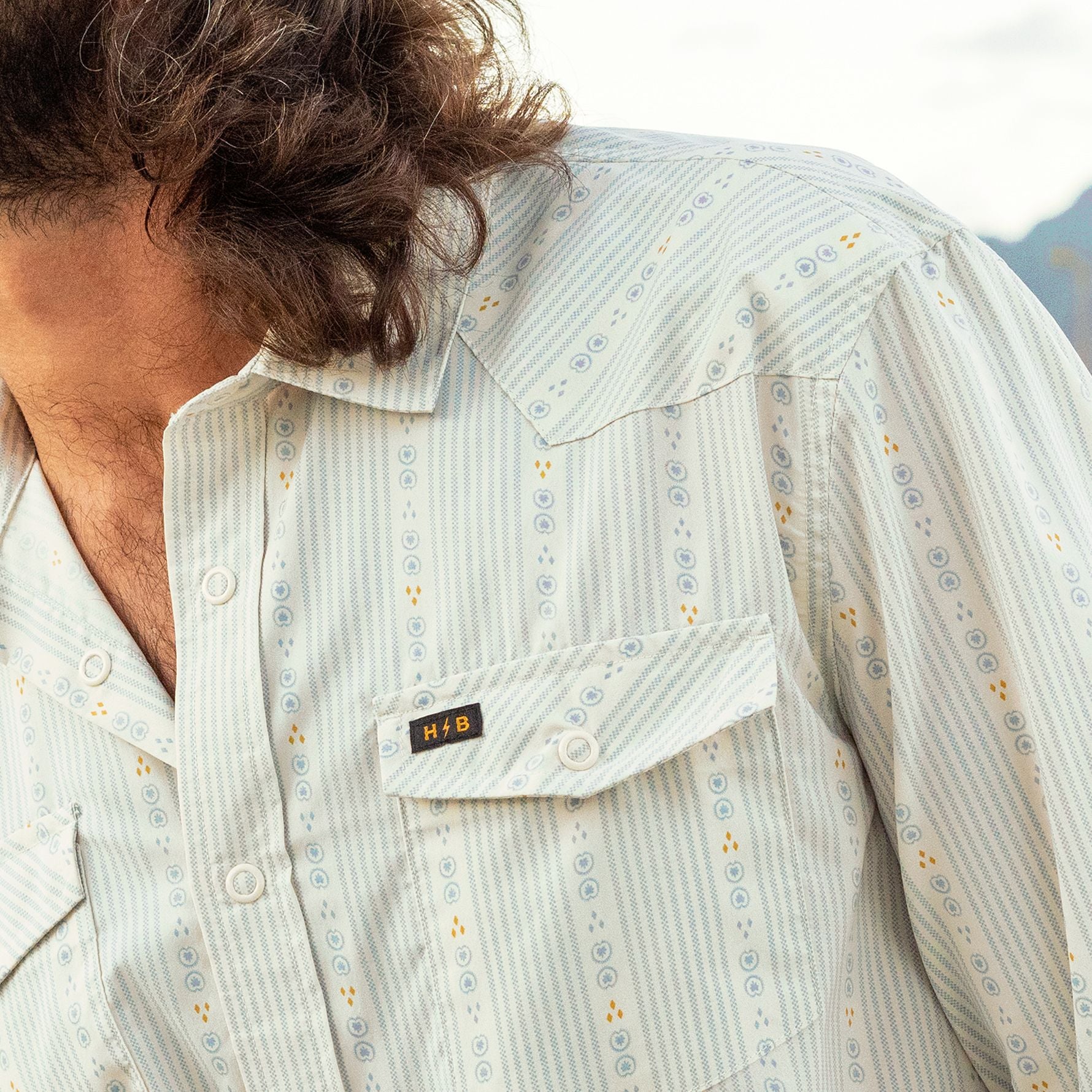 Howler Brothers H Bar B Tech Longsleeve Mosquero Stripe : Off White Image 06