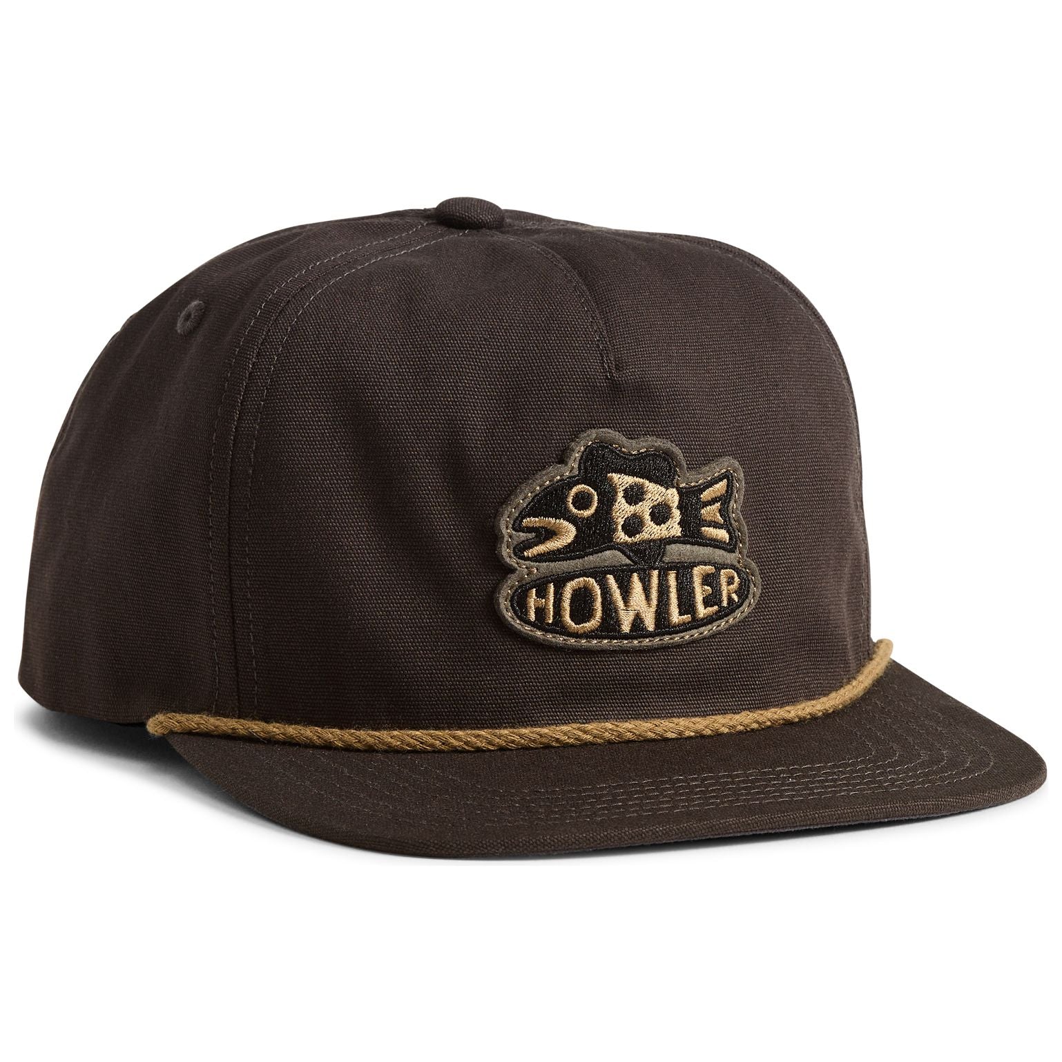 Howler Brothers Travelin Fish Unstructured Snapback Hat Antique Black Image 01