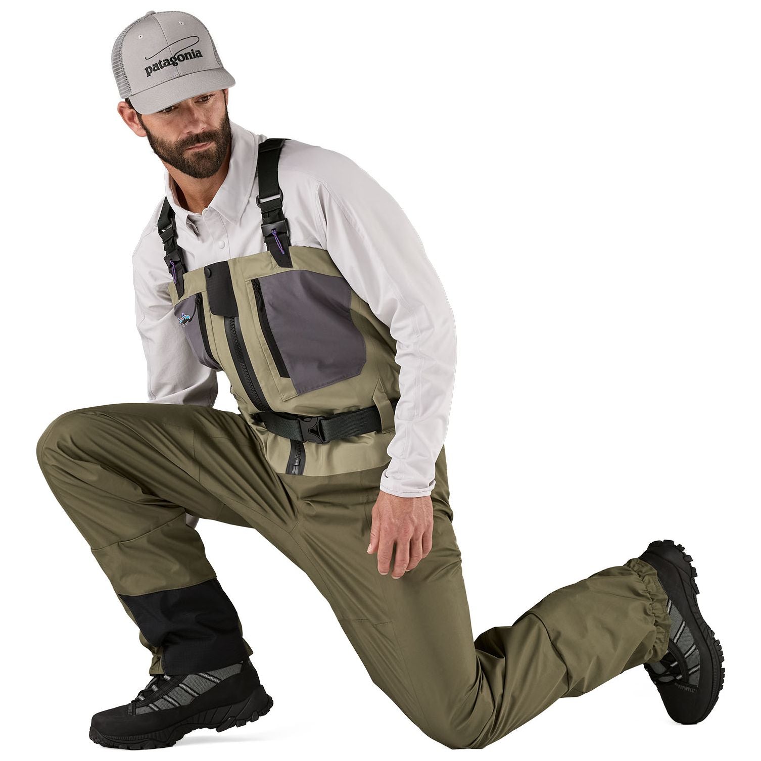 Patagonia Men's Swiftcurrent Traverse Zip-Front Waders River Rock Green Image 04