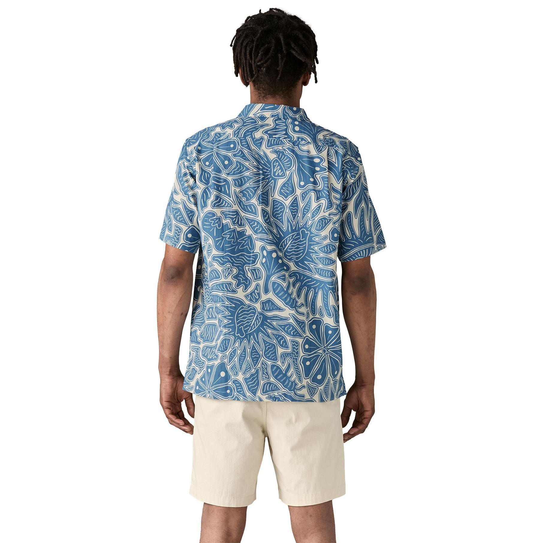Patagonia Men's Tidal Threads Camp Shirt Bees and Flowers: Still Blue Image 03