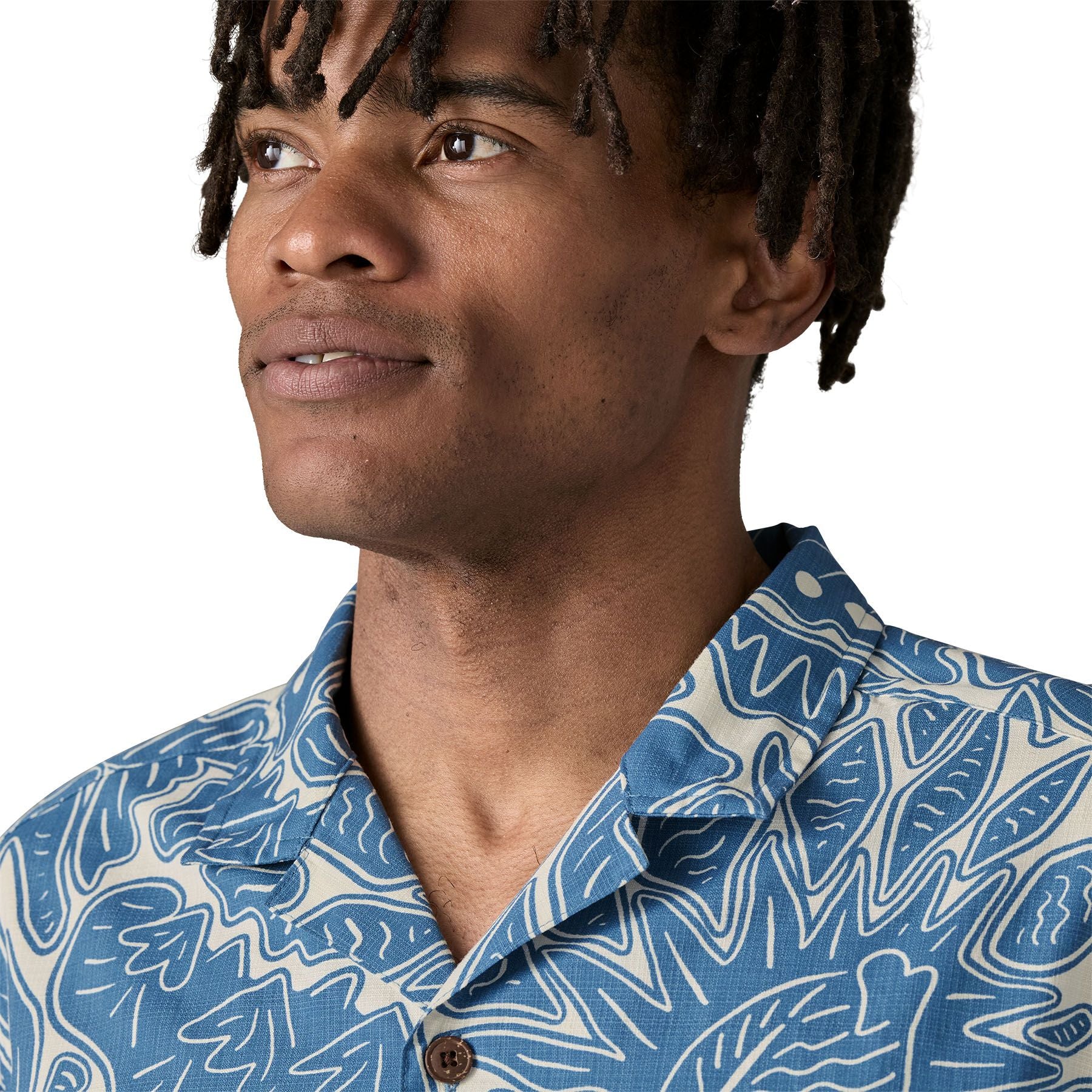 Patagonia Men's Tidal Threads Camp Shirt Bees and Flowers: Still Blue Image 04