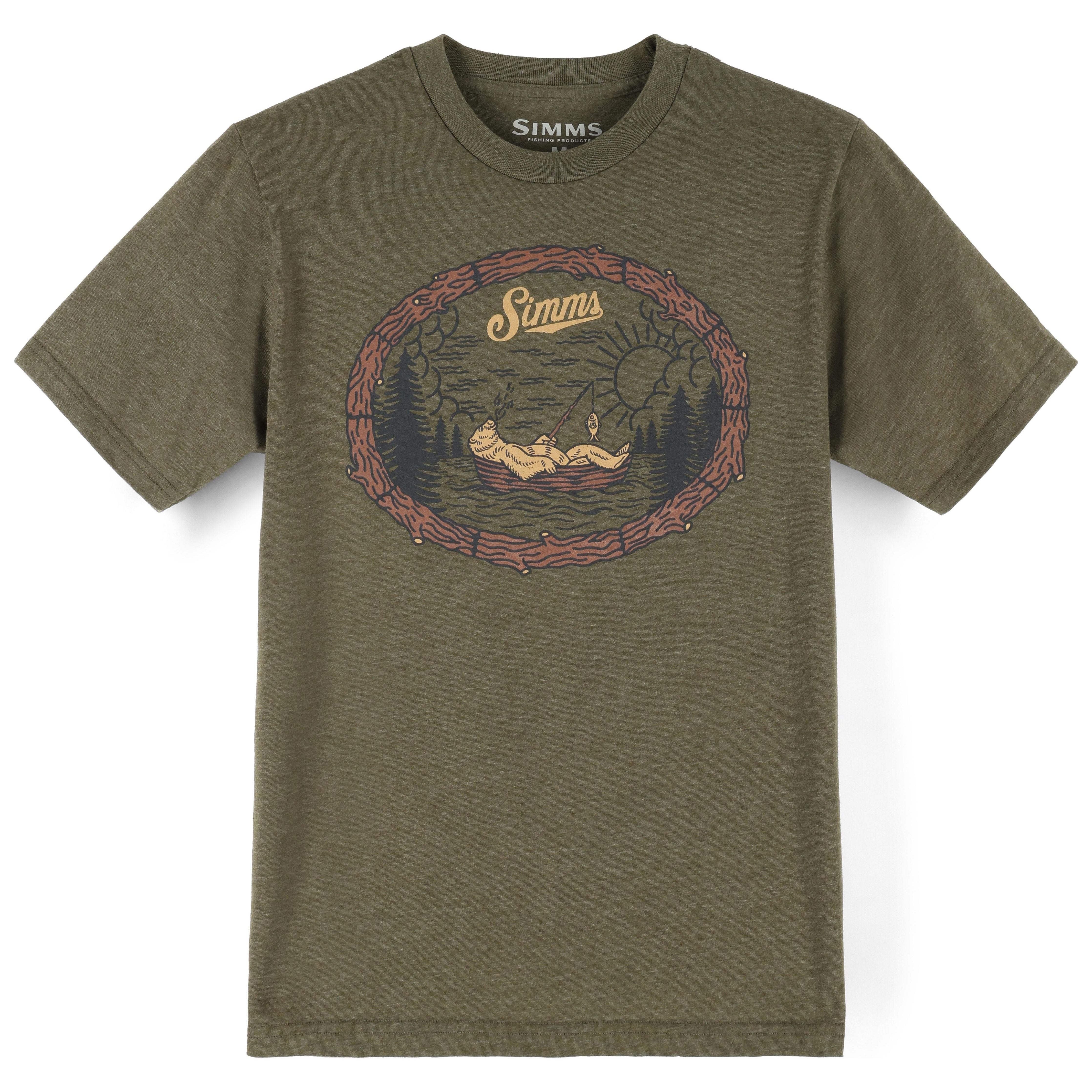 Simms Kid's Lazy Bear T-Shirt Military Heather Image 01
