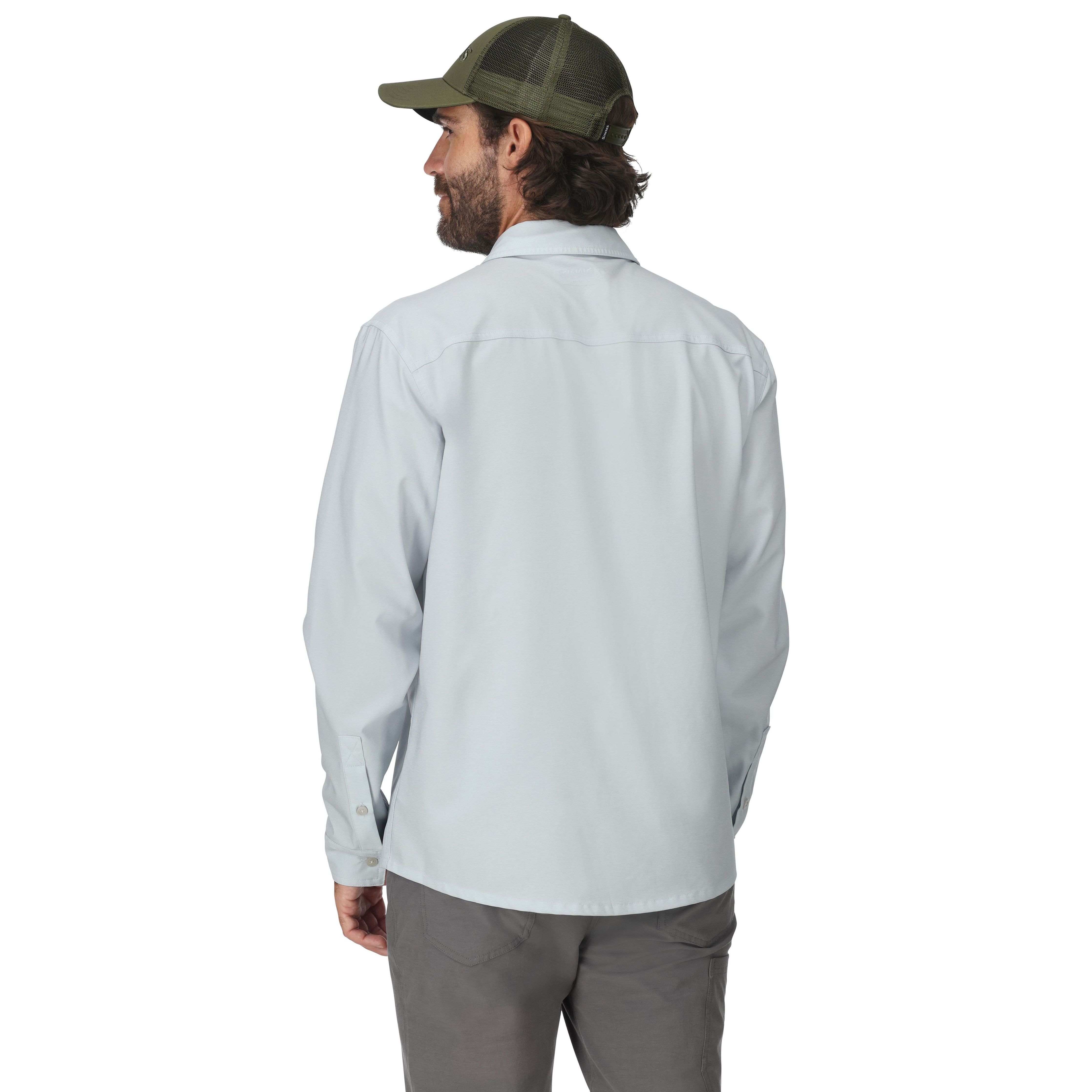 Simms Men's No-See-Um Bugstopper LS Shirt Bimini Blue Heather Image 03