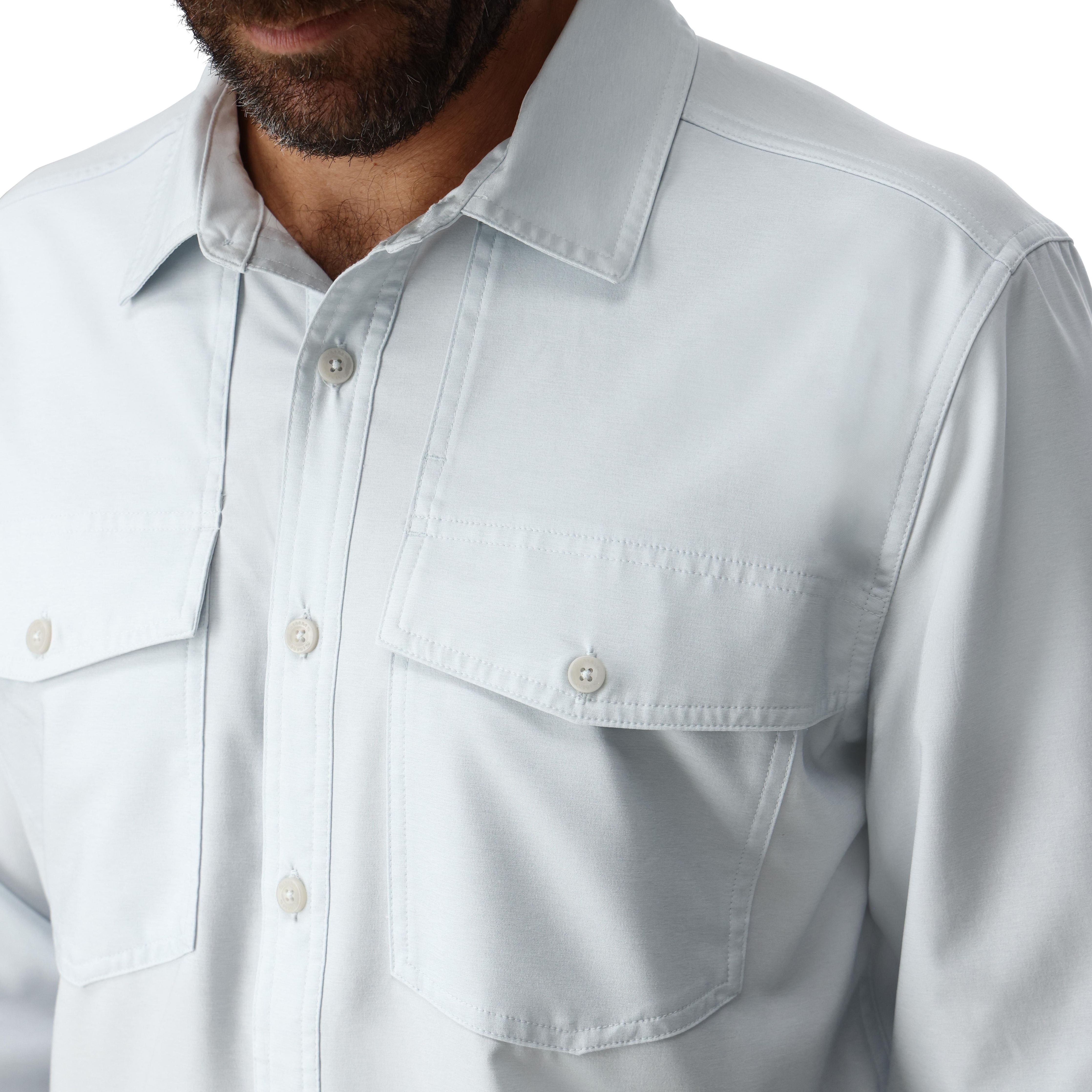 Simms Men's No-See-Um Bugstopper LS Shirt Bimini Blue Heather Image 04