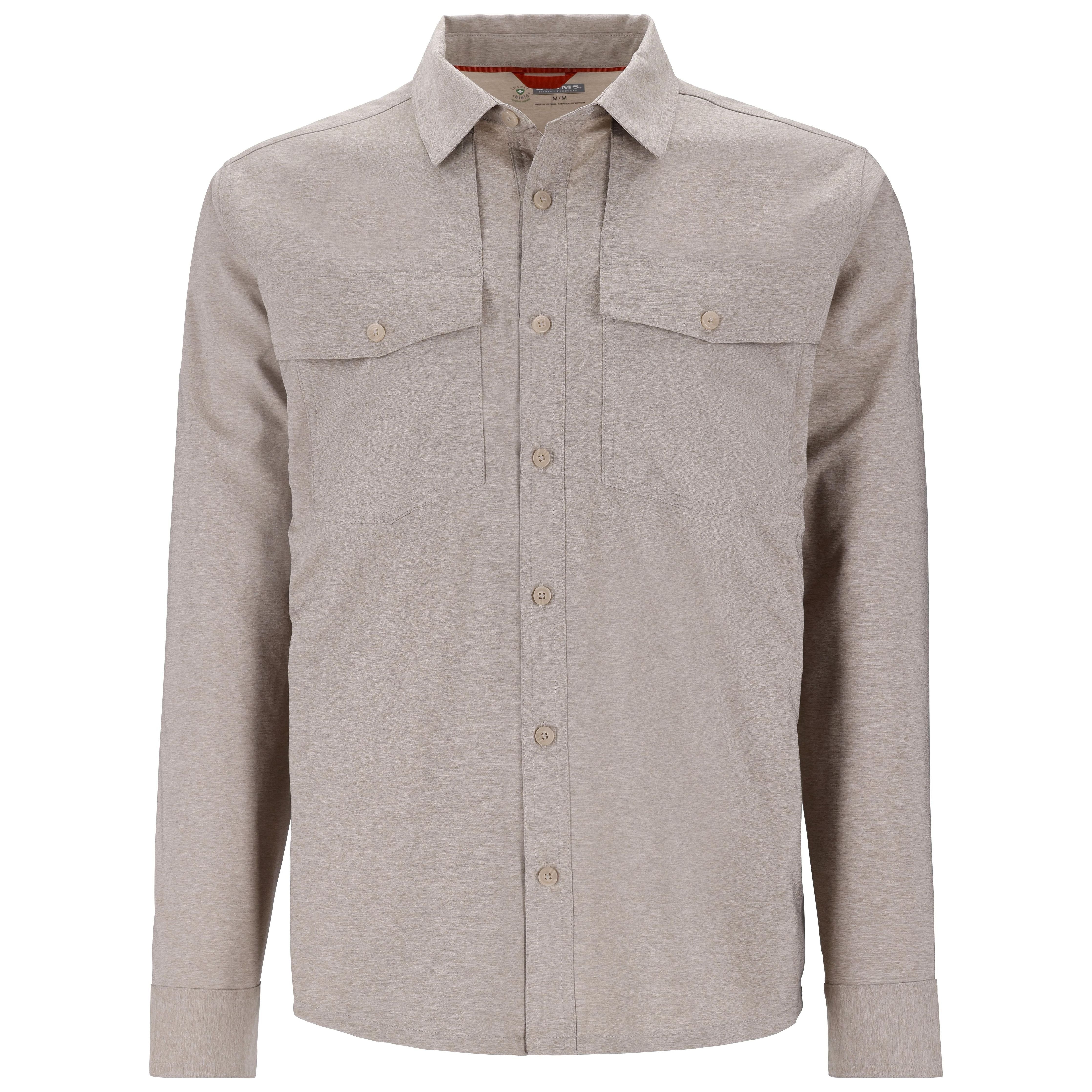 Simms Men's No-See-Um Bugstopper LS Shirt Dolomite Heather Image 01