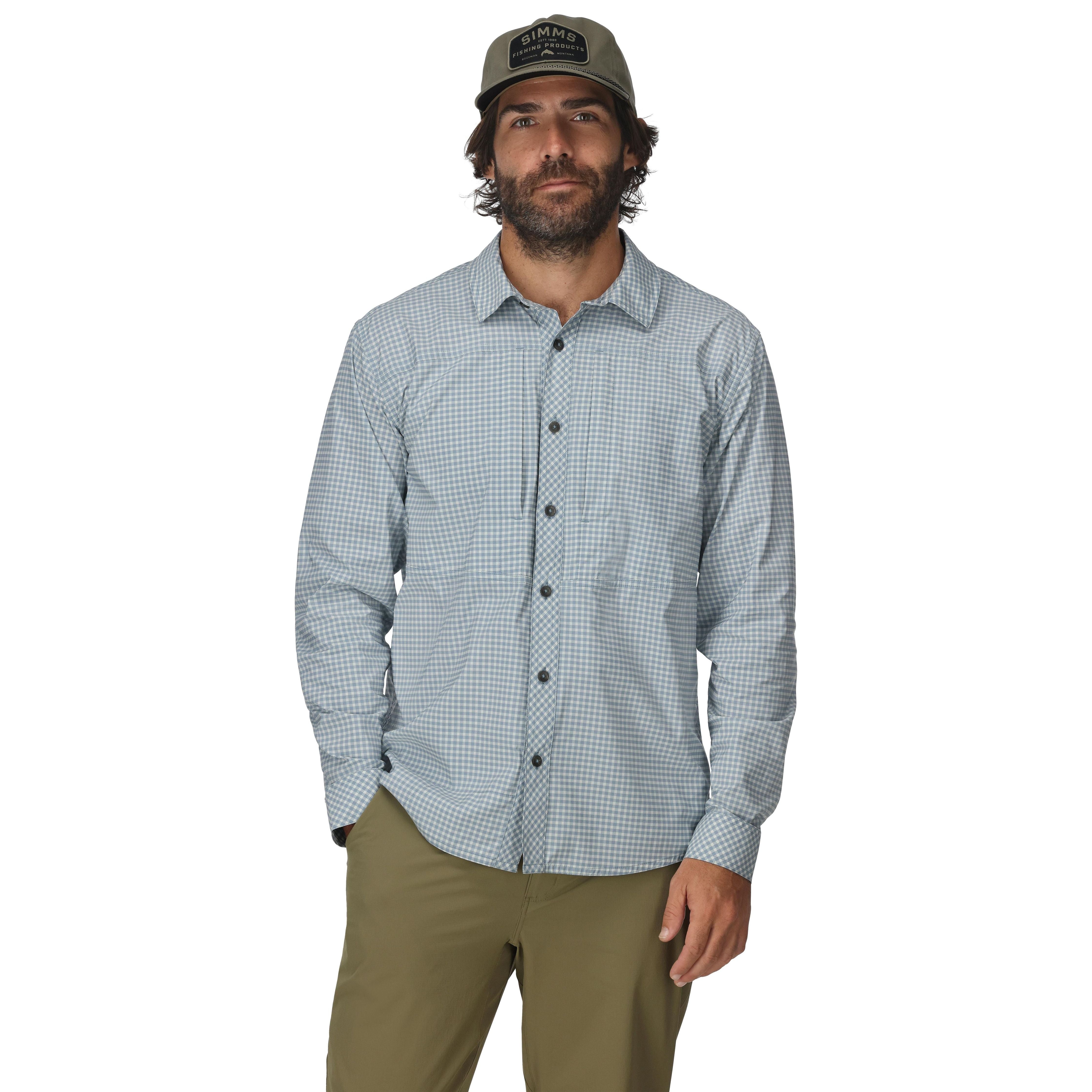 Simms Men's Stone Cold LS Shirt Antigua Stone Cold Check Image 02