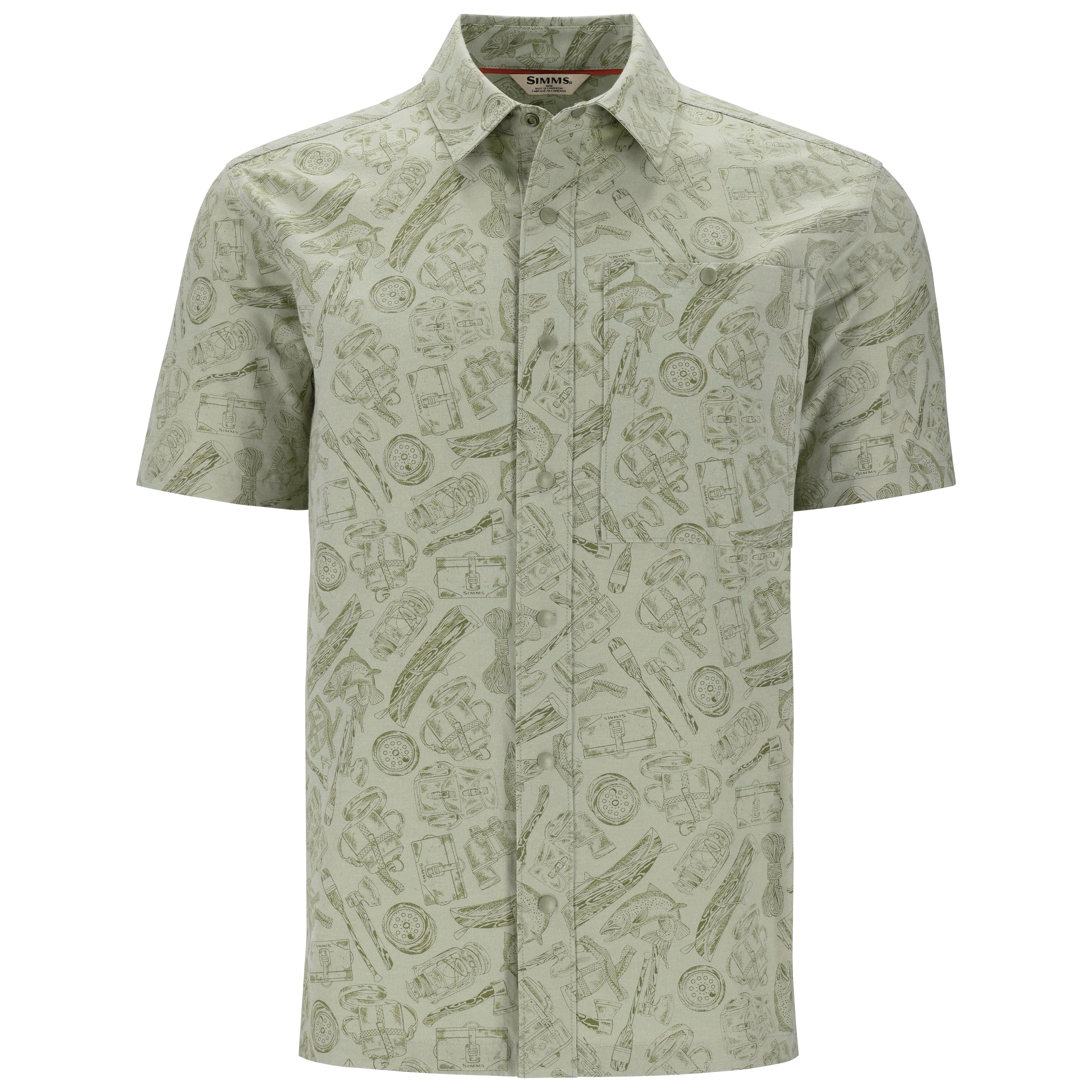 Simms Men's Tailout SS Shirt Camp Pale Pine Image 01