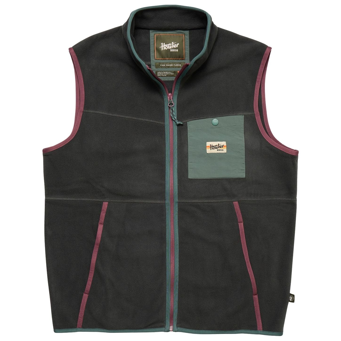 Howler Brothers Free Range Fleece Vest Antique Black Image 01