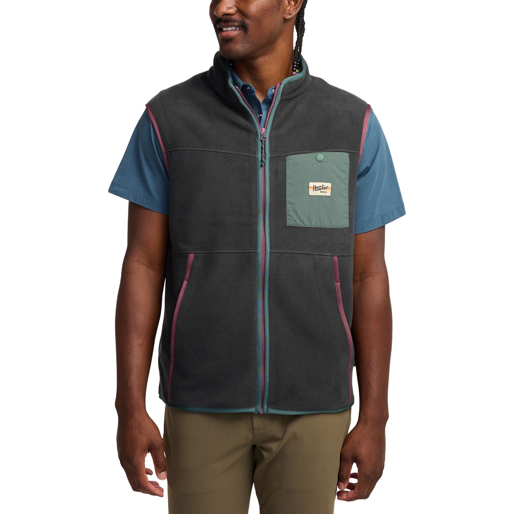 Howler Brothers Free Range Fleece Vest Antique Black Image 04
