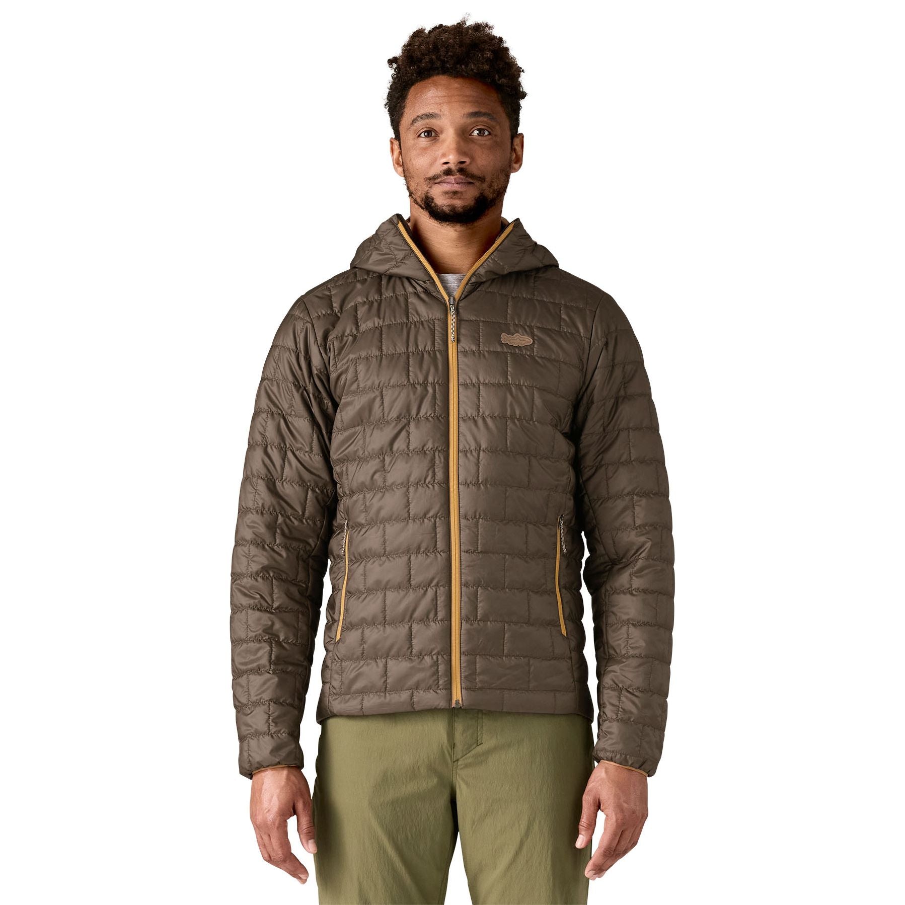 Patagonia Men's Nano Puff Fitz Roy Trout Hoody Otter Brown Image 03