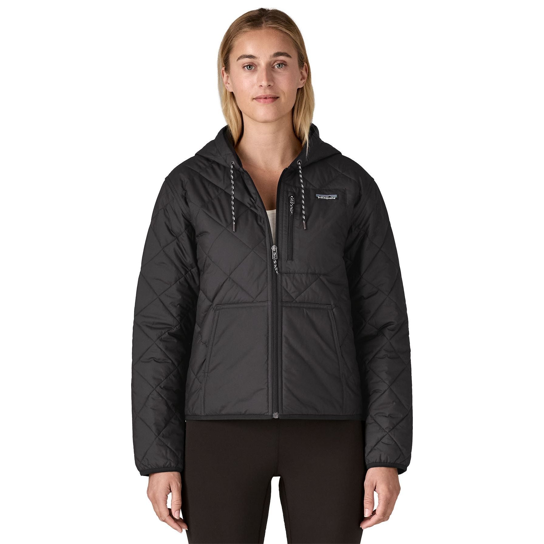 Patagonia Women's Diamond Quilted Bomber Hoody Black Image 02