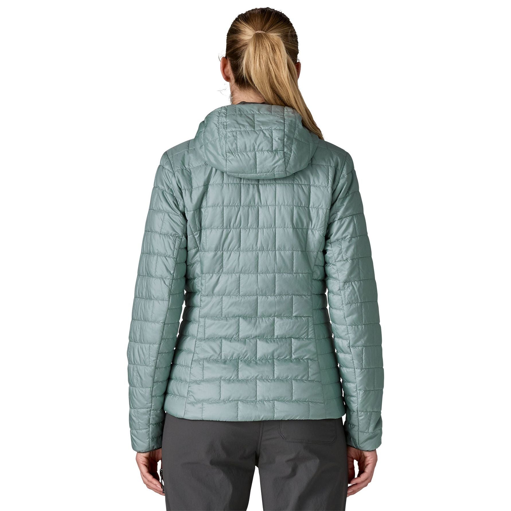 Patagonia Women's Nano Puff Fitz Roy Trout Hoody Thermal Blue Image 04