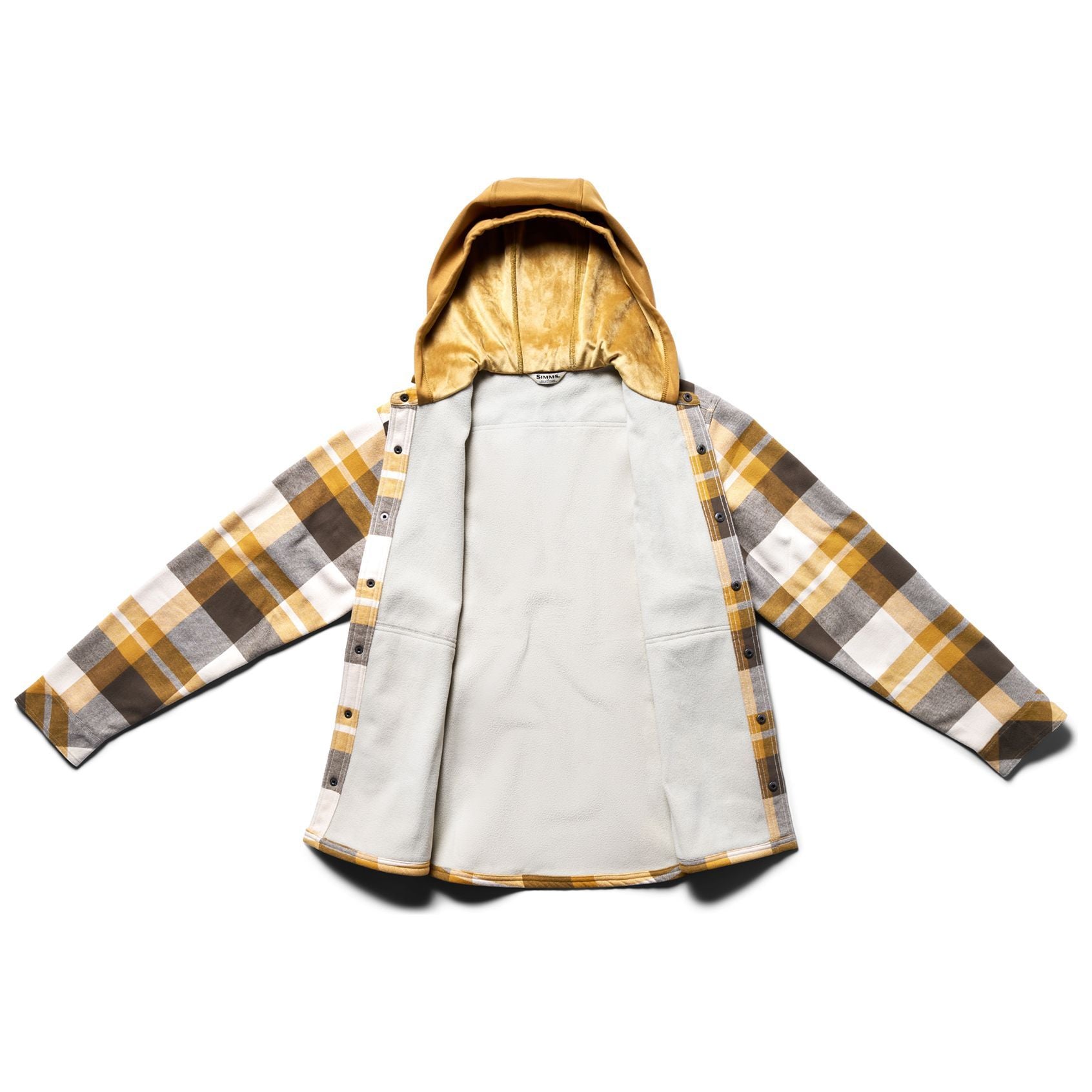 Simms Men's Coldweather Hooded Shacket Fitzgerald Plaid: Hickory Image 03