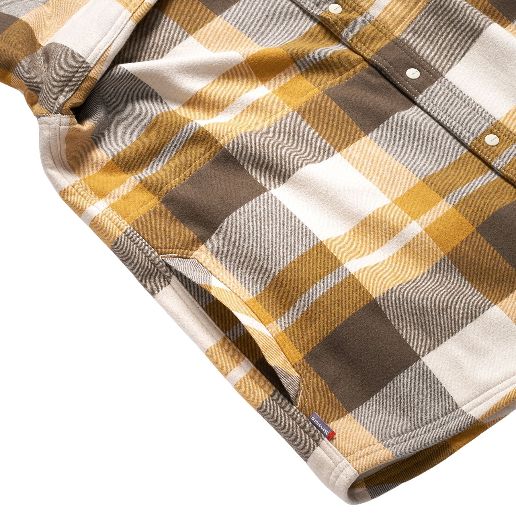 Simms Men's Coldweather Hooded Shacket Fitzgerald Plaid: Hickory Image 06