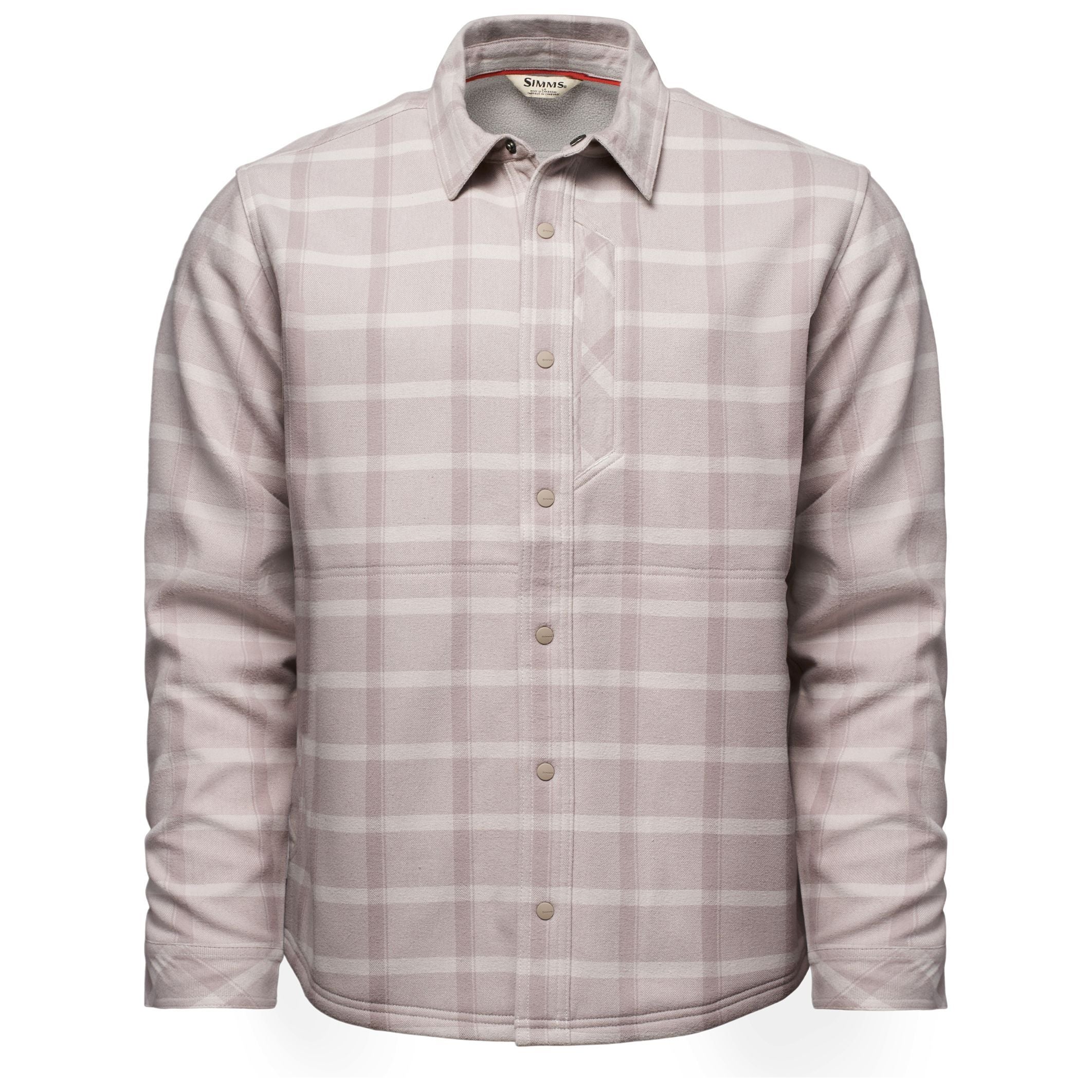 Simms Men's Coldweather Shacket Ellington Plaid: Lunar Grey Image 01