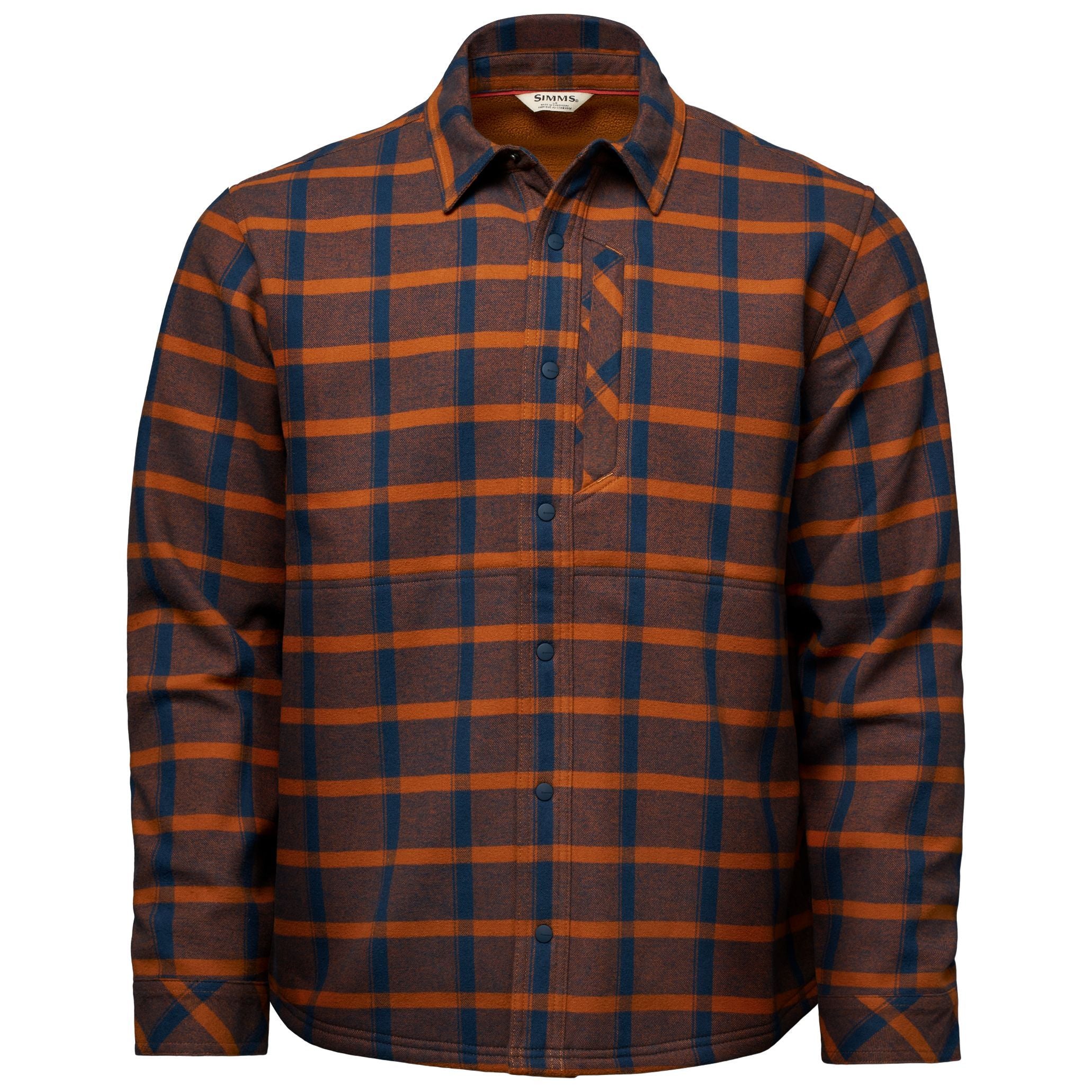 Simms Men's Coldweather Shacket Ellington Plaid: Stone Fly Image 01