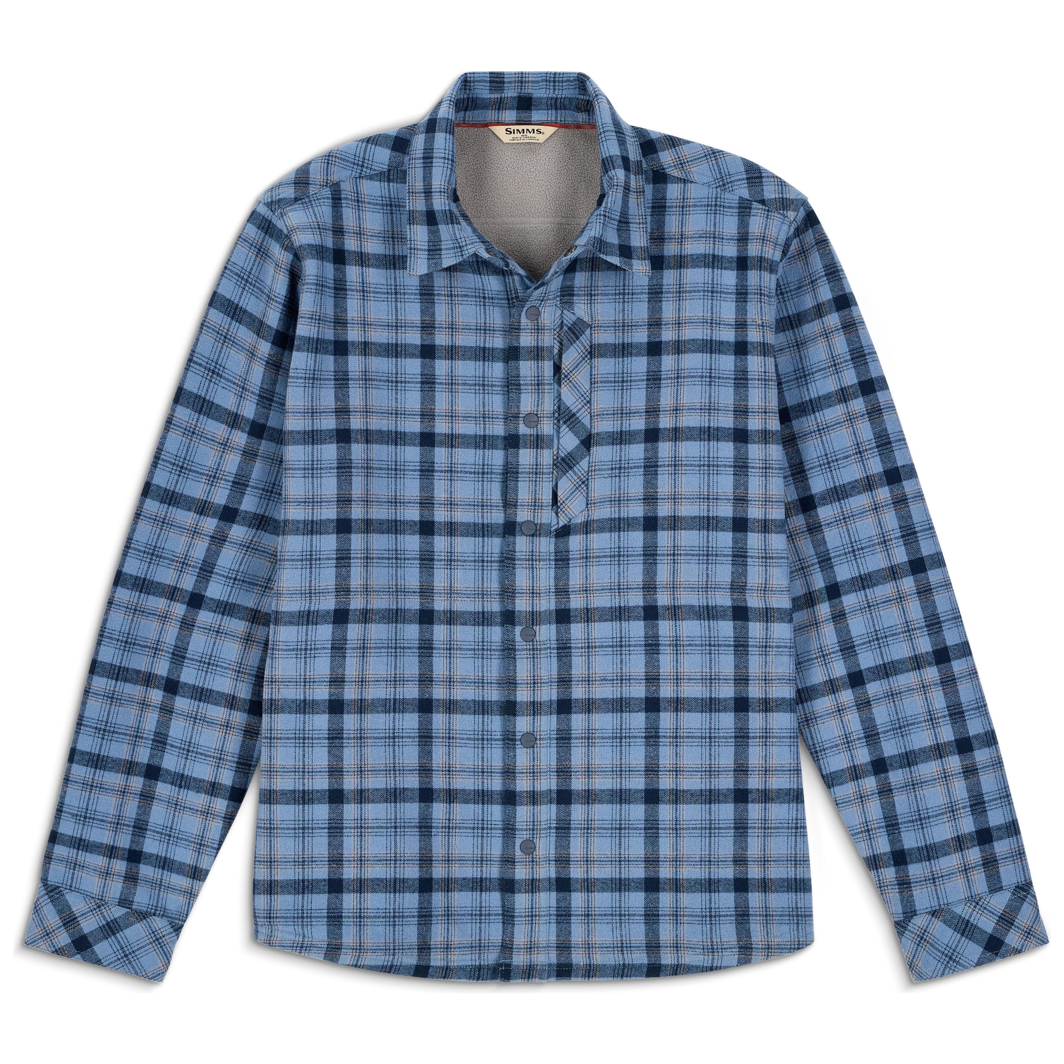 Simms Men's Coldweather Shacket Schooner Plaid: Albacore Image 01