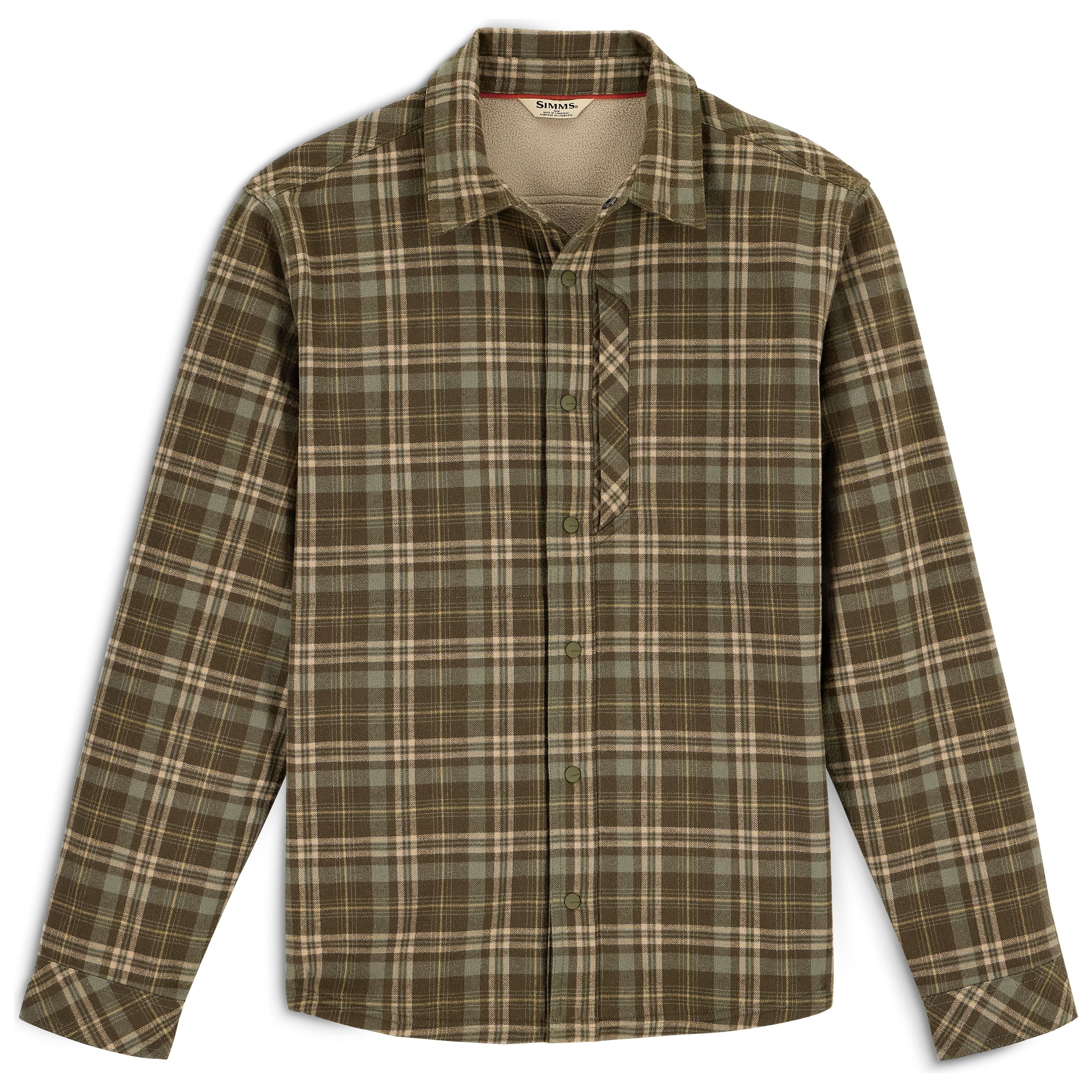 Simms Men's Coldweather Shacket Schooner Plaid: Loden Image 01