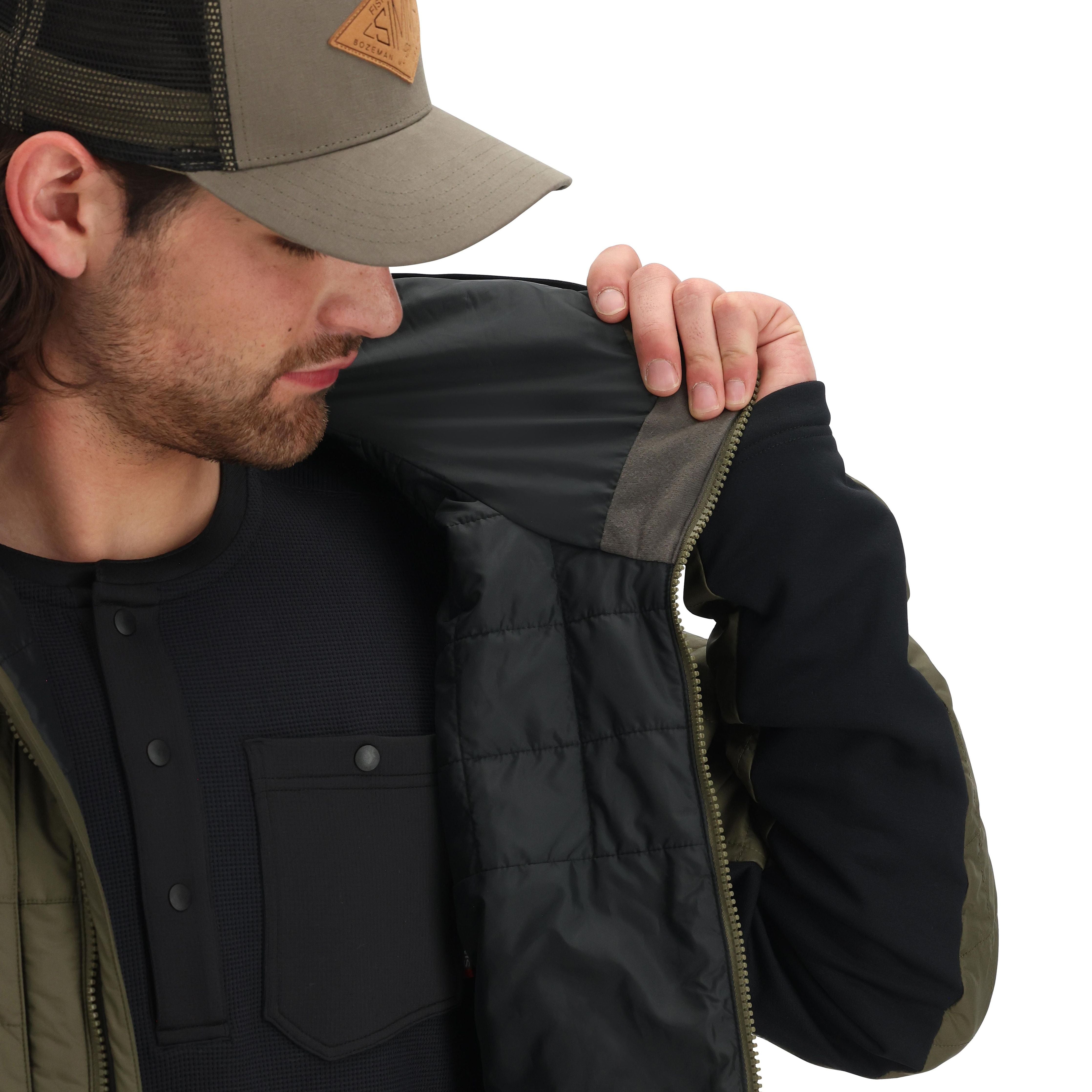 Simms Men's Fall Run Hybrid Hoody Loden Image 06