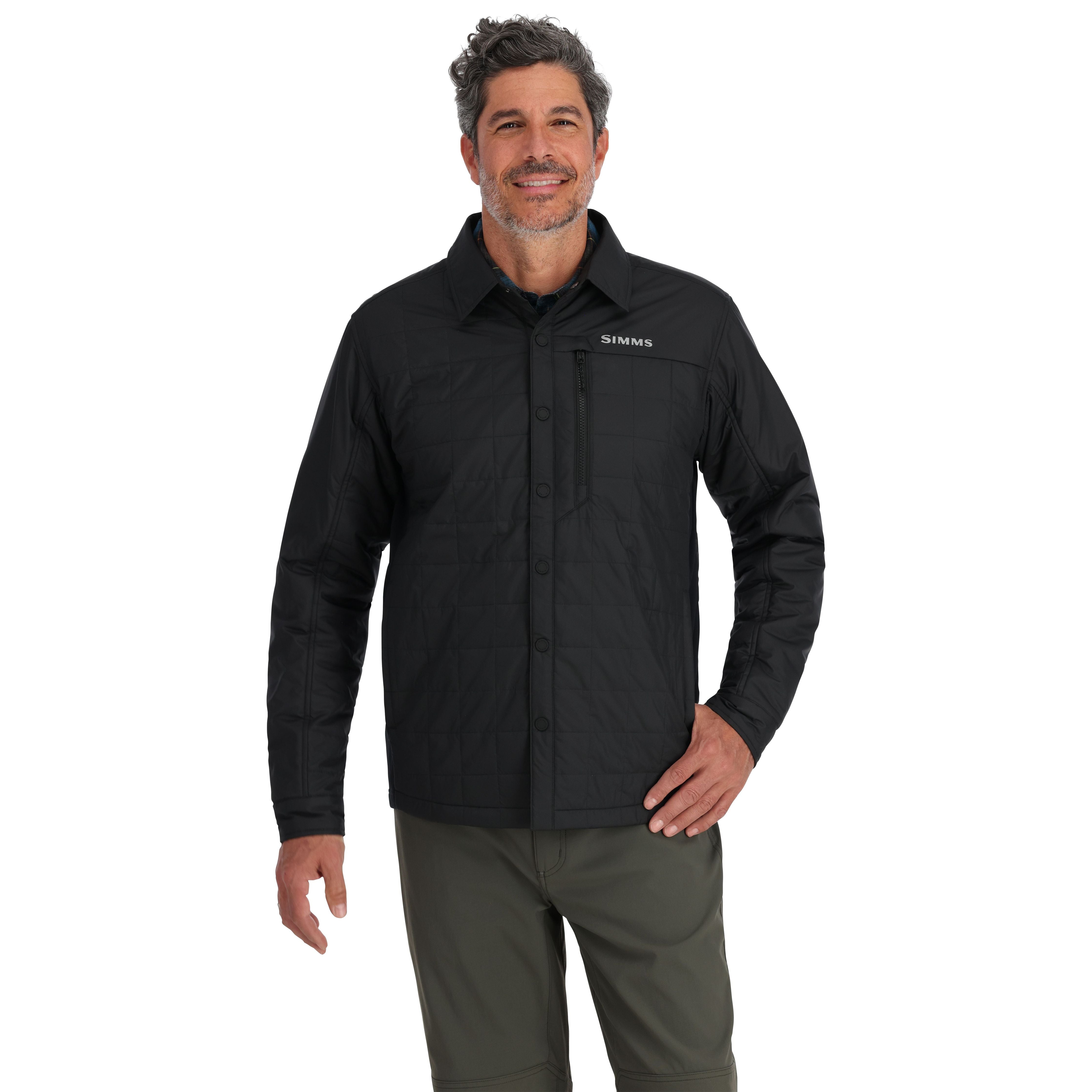 Simms Men's Fall Run Hybrid Shacket Black Image 02