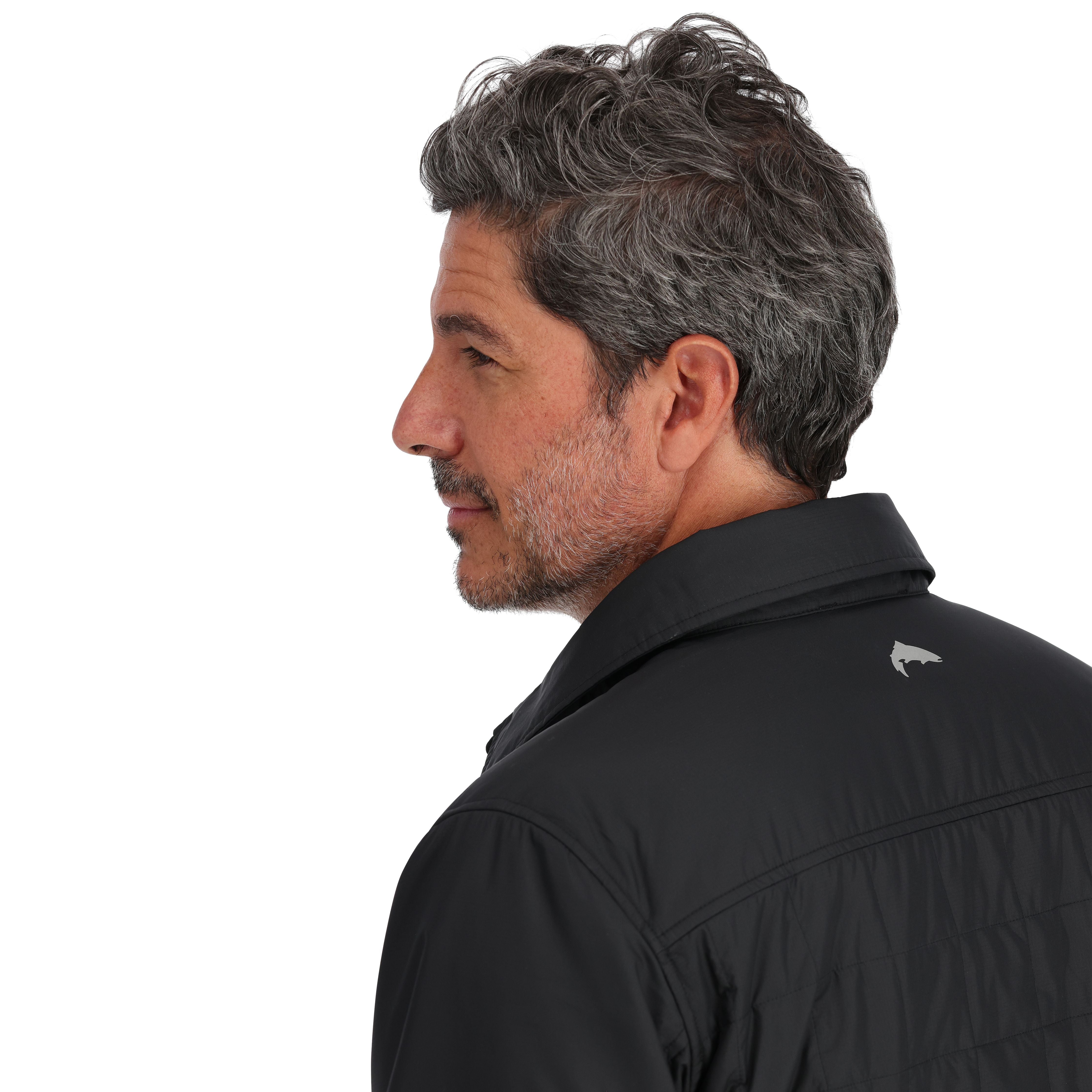 Simms Men's Fall Run Hybrid Shacket Black Image 04