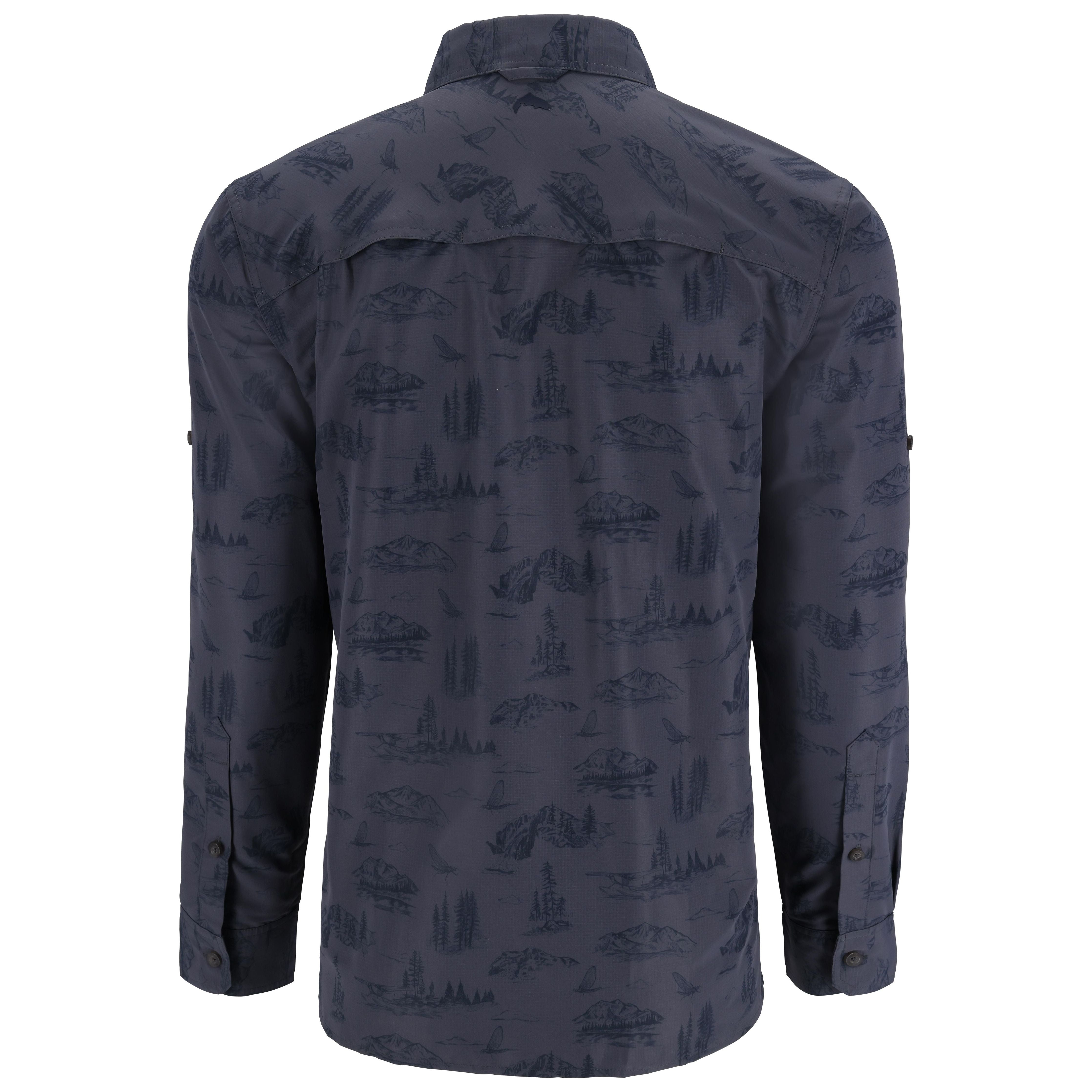 Simms Men's Guide Shirt Selvedge Mayfly Print Image 02