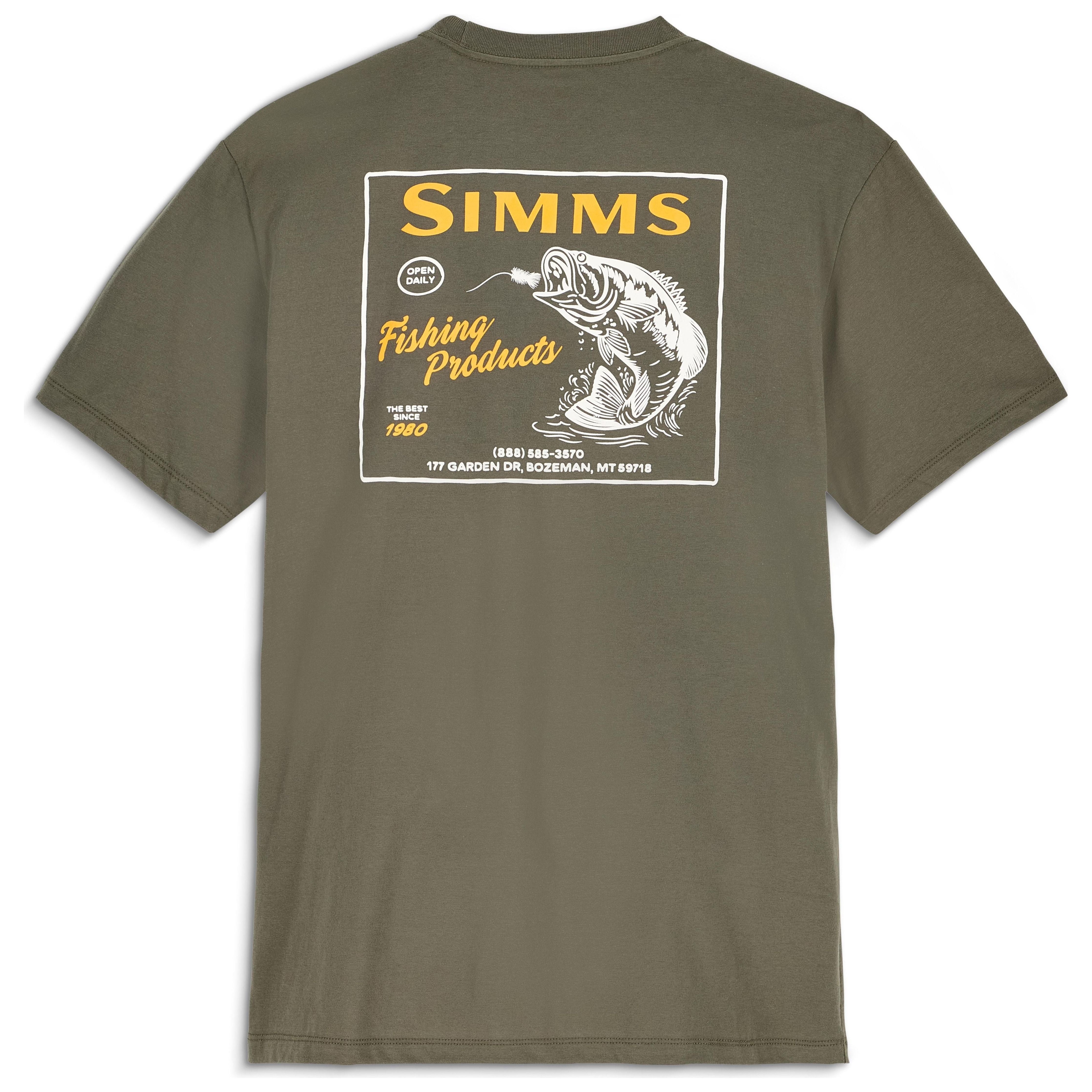Simms Men's Locals Bass Shop T-Shirt Loden Image 01