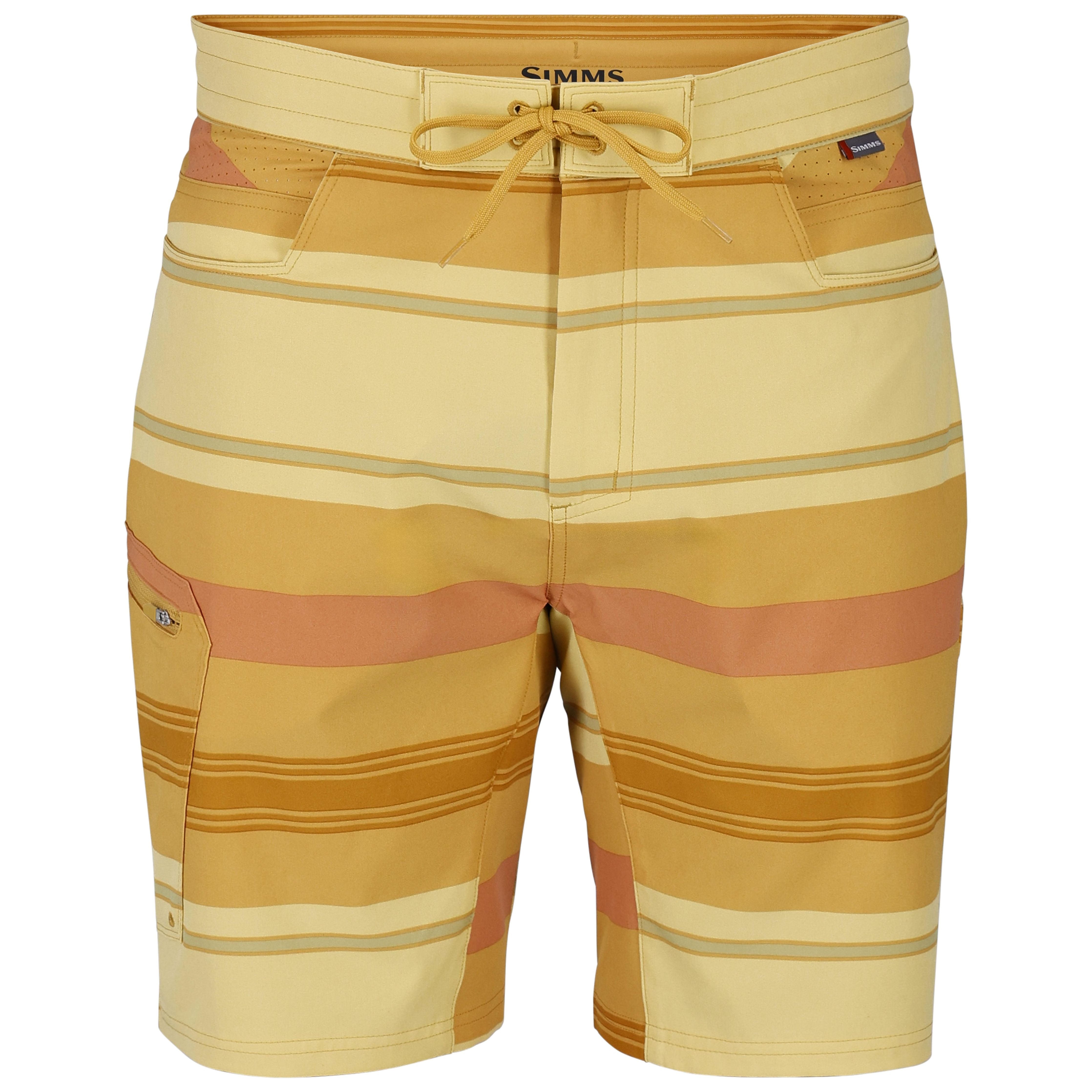 Simms Men's Seamount Board Shorts Baltic Amber Stripe Image 01