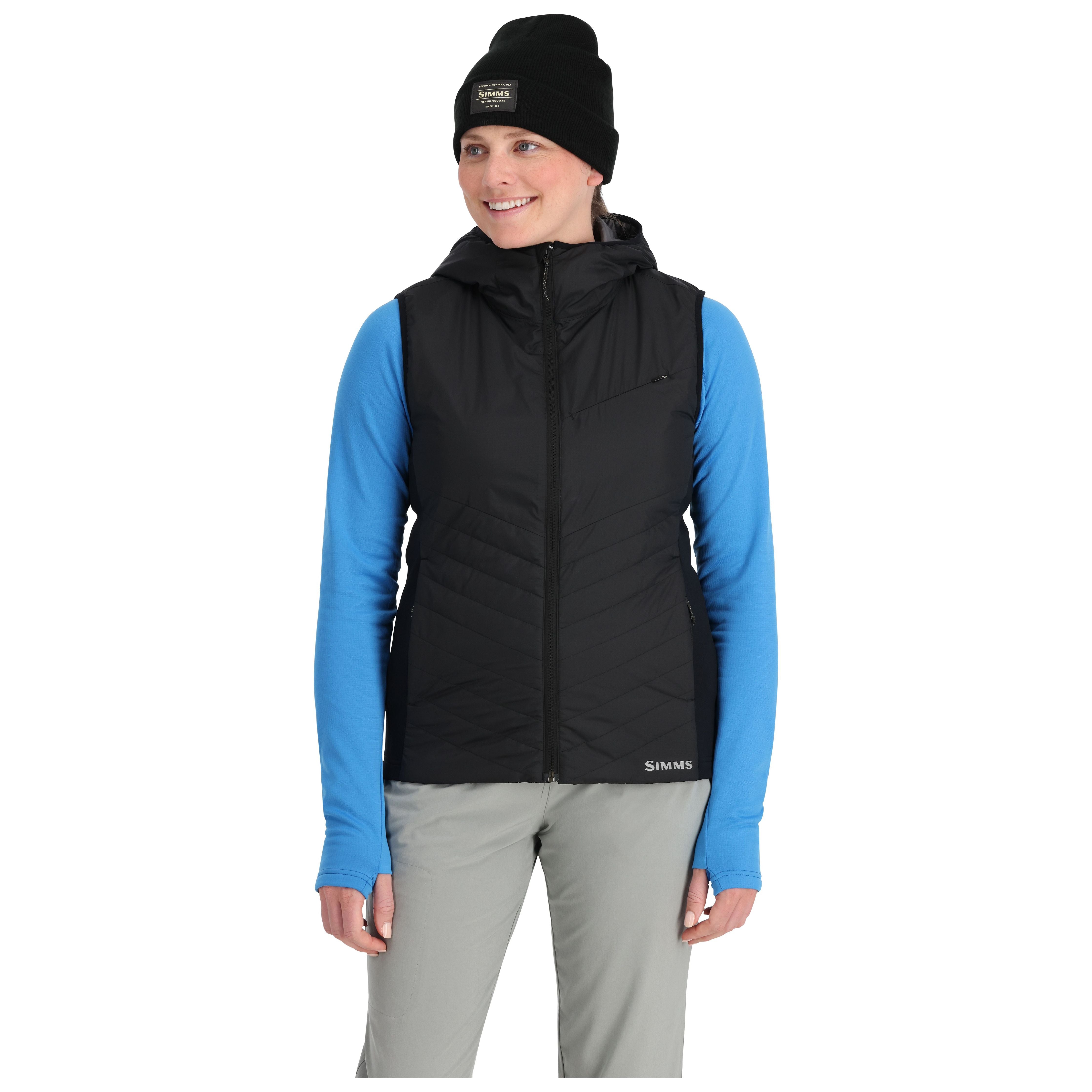 Simms Women's Fall Run Hybrid Hooded Vest Black Image 02