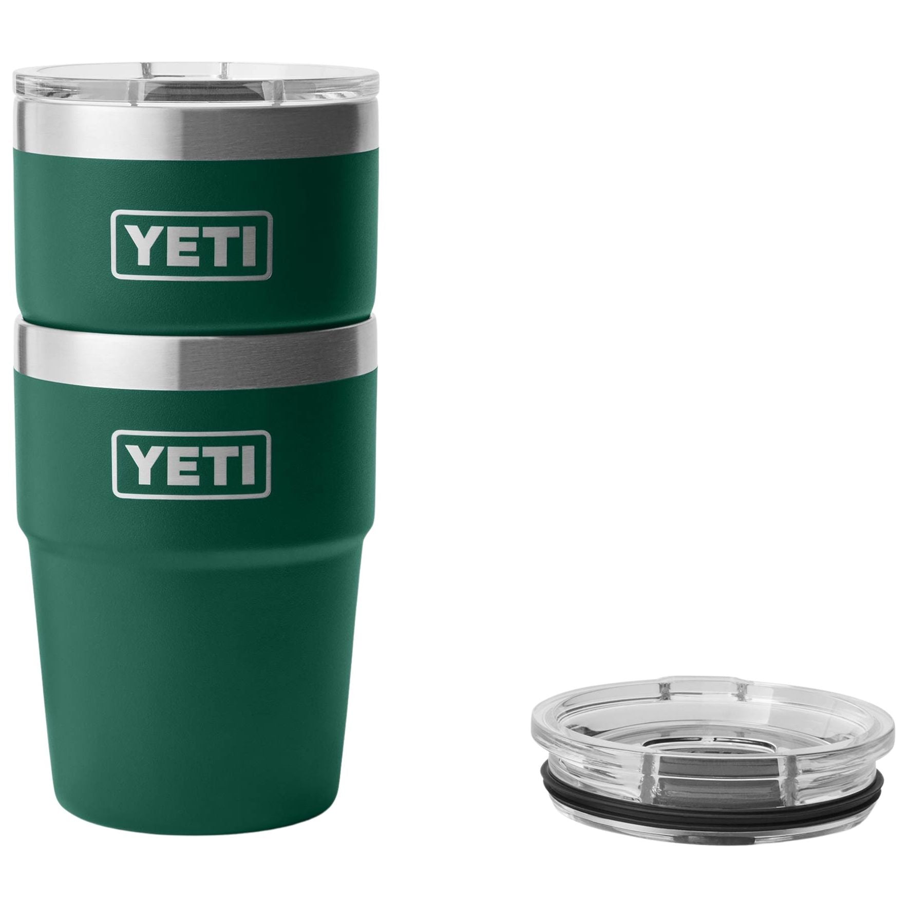 YETI Rambler 16 oz Stackable Cup with MagSlider Lid Black Forest Green Image 04