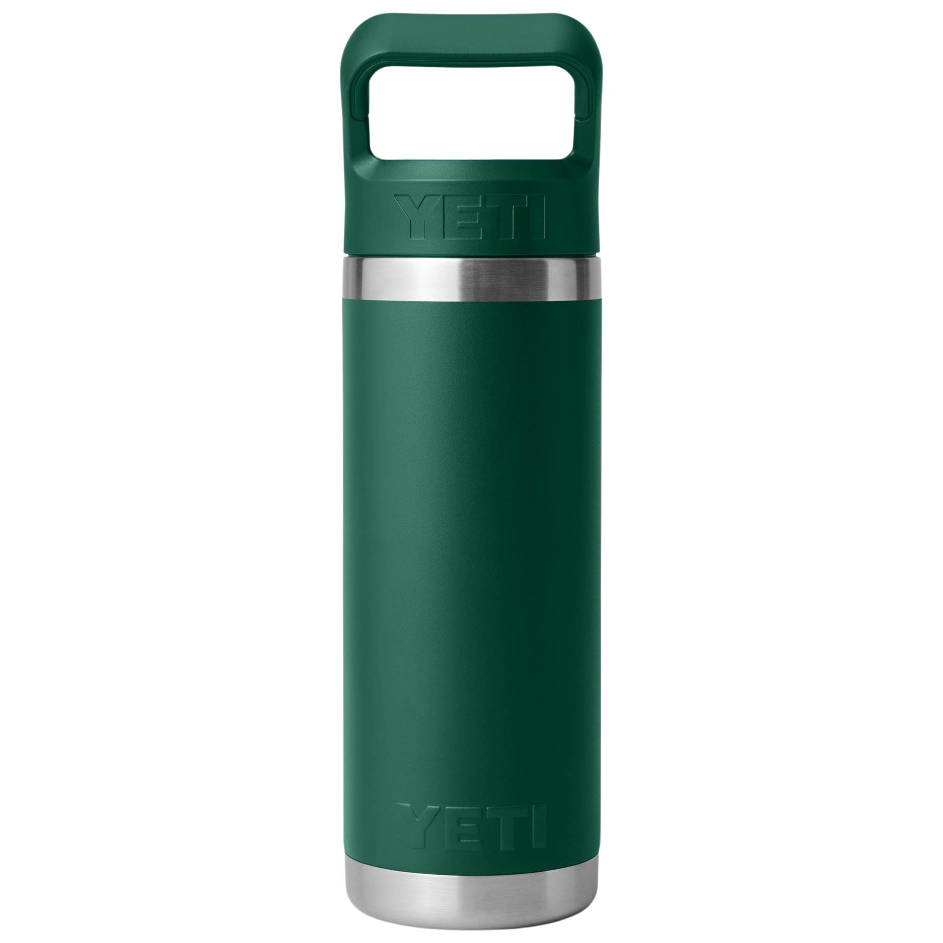 YETI Rambler 18 oz Bottle with Color-Matched Straw Cap Black Forest Green Image 02