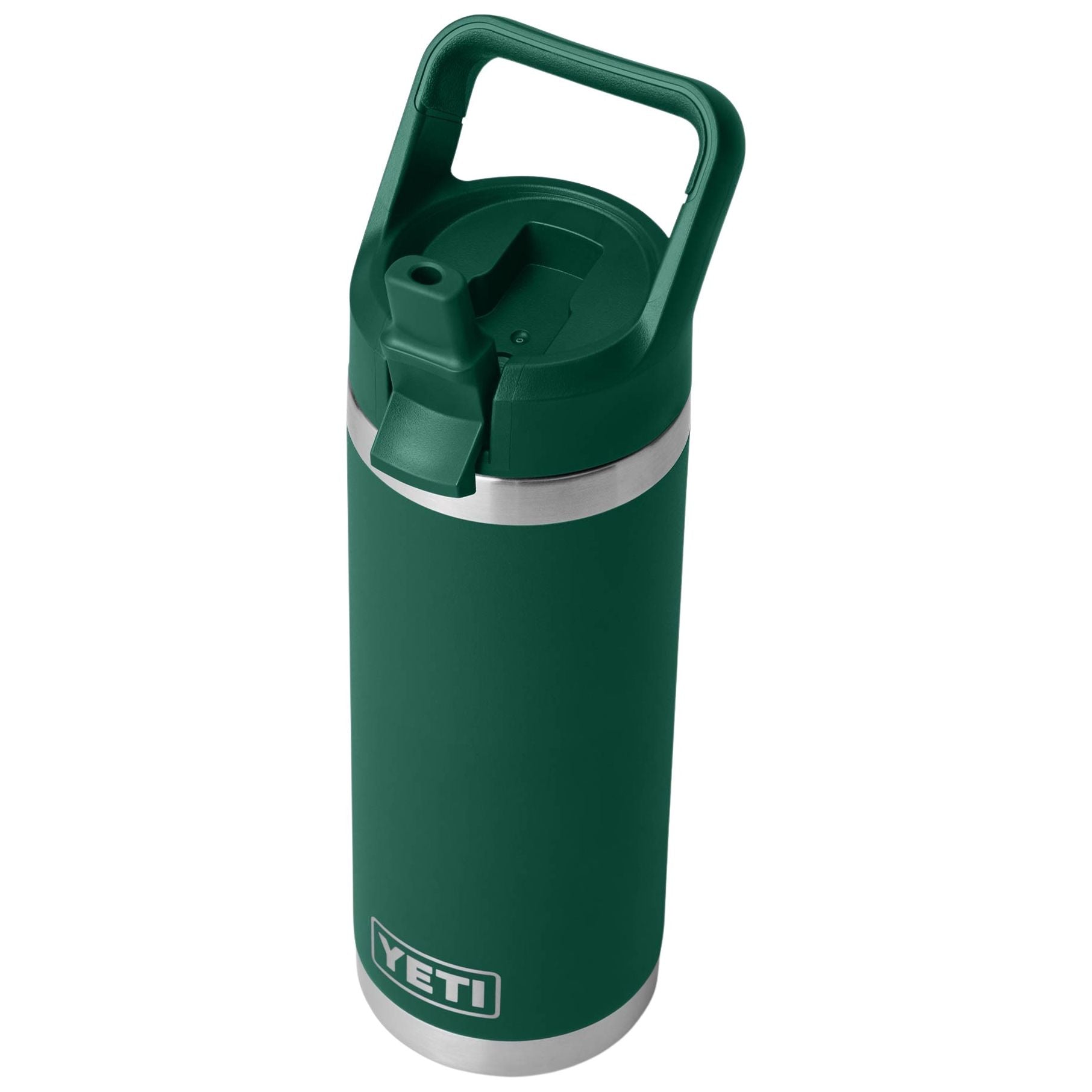 YETI Rambler 18 oz Bottle with Color-Matched Straw Cap Black Forest Green Image 05