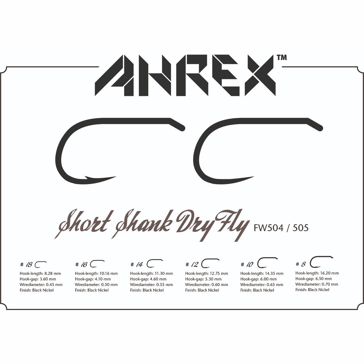 Ahrex FW504 Short Shank Dry Fly Hook - Barbed