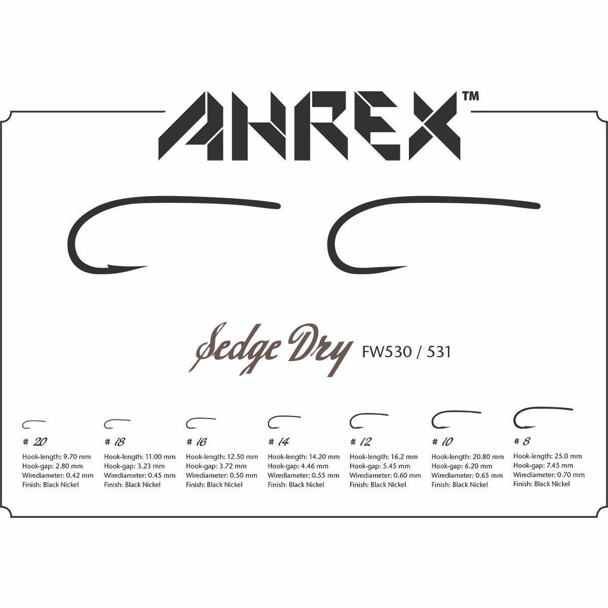Ahrex FW530 Sedge Dry Fly Hook - Barbed