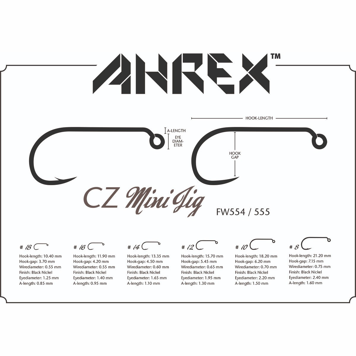 Ahrex FW554 CZ Mini Jig Hook - Barbed