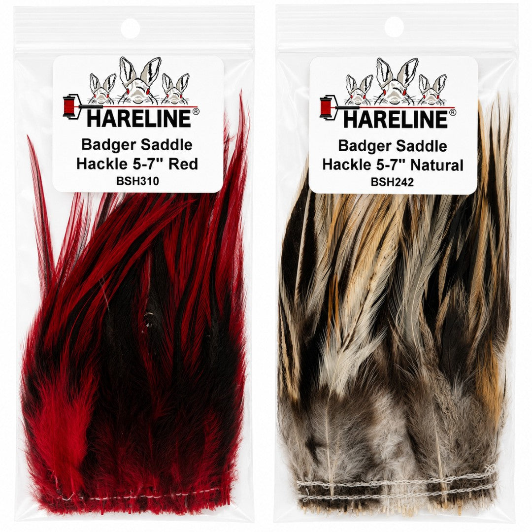 Hareline Badger Saddle Hackle 5-7 inch