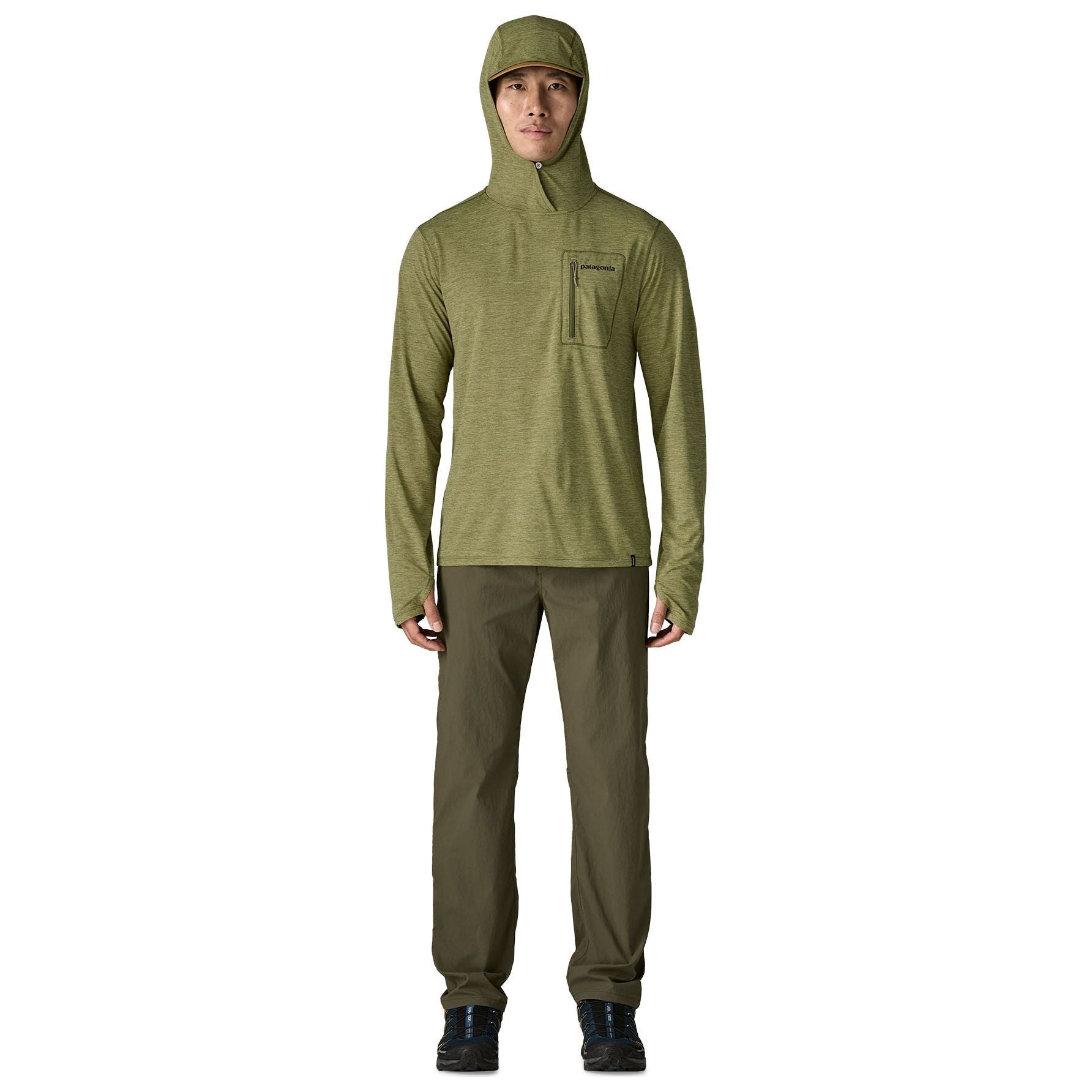 Patagonia Men's Capilene Cool Sun Hoody - Fitz Roy Trout Caper Green - Buckhorn Green X-Dye Image 02