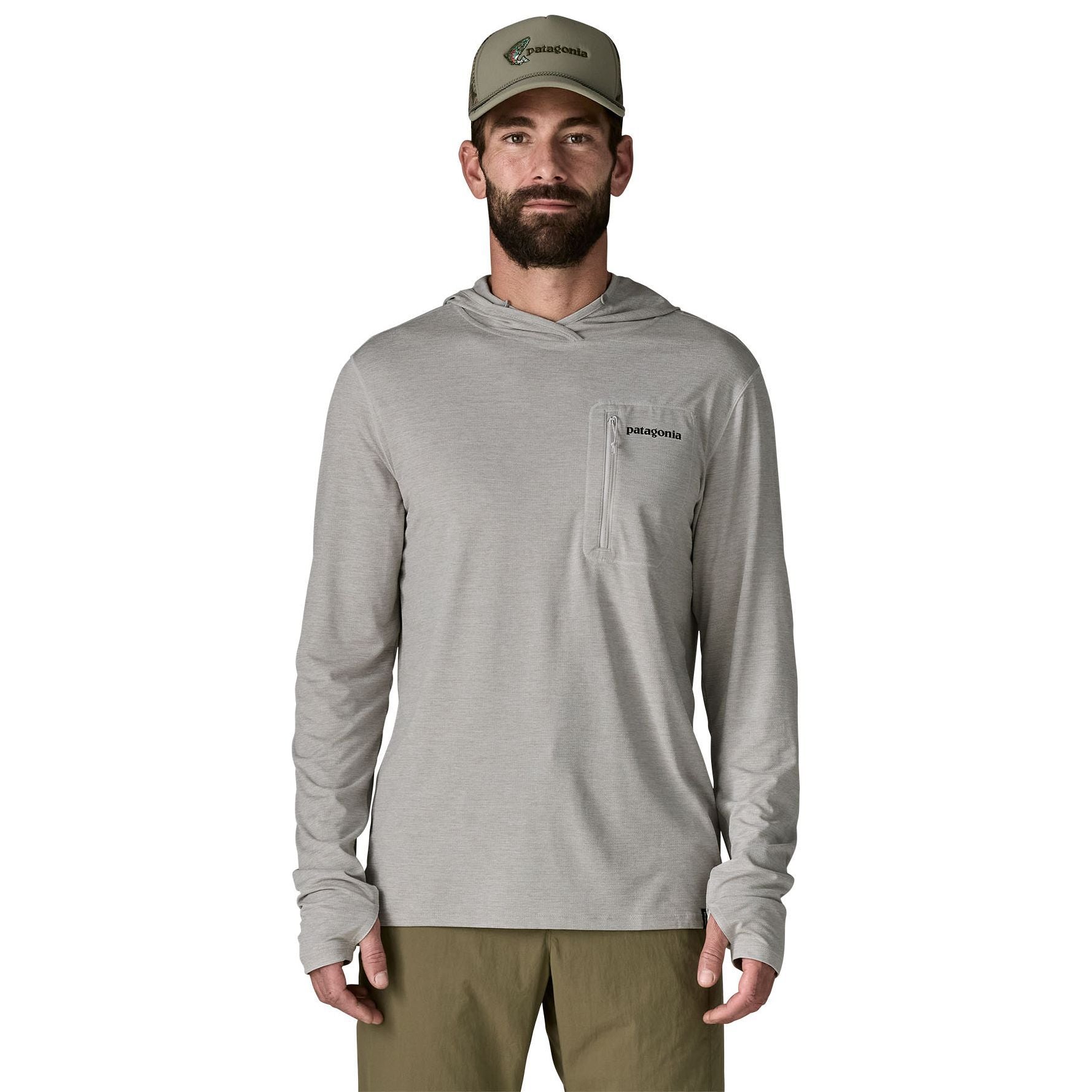 Patagonia Men's Capilene Cool Sun Hoody - Fitz Roy Trout Crisp Grey - Salt Grey X-Dye Image 02