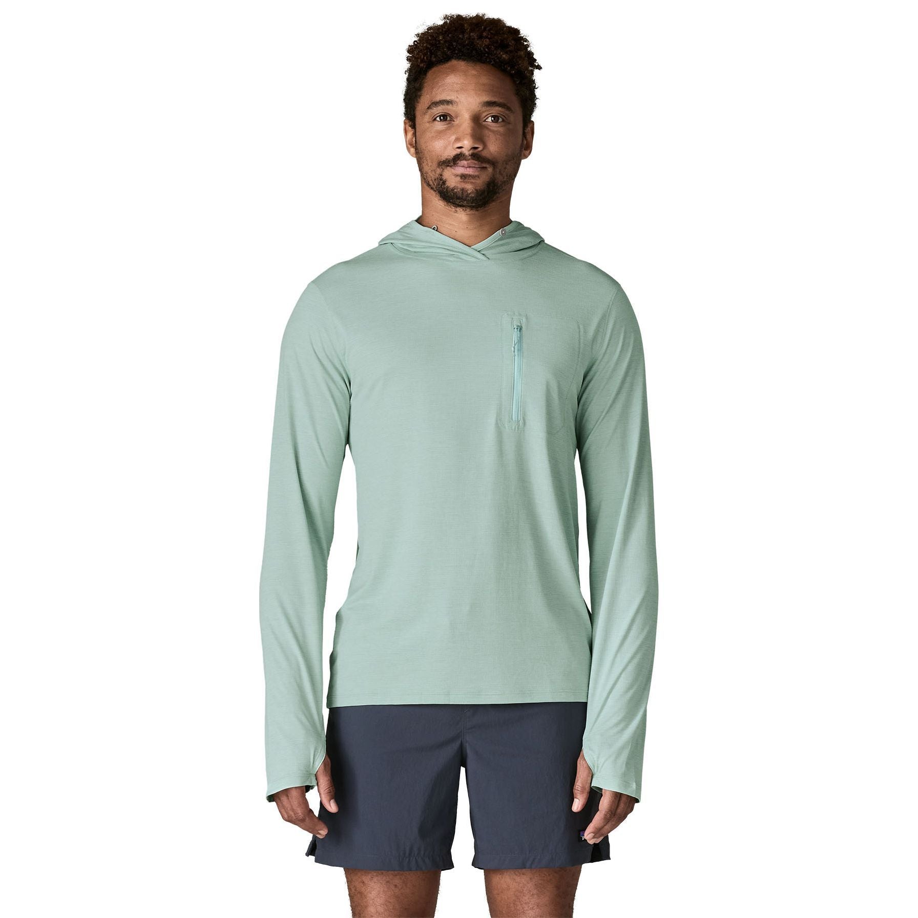 Patagonia Men's Capilene Cool Sun Hoody Thermal Blue - Thin Ice X-Dye Image 03