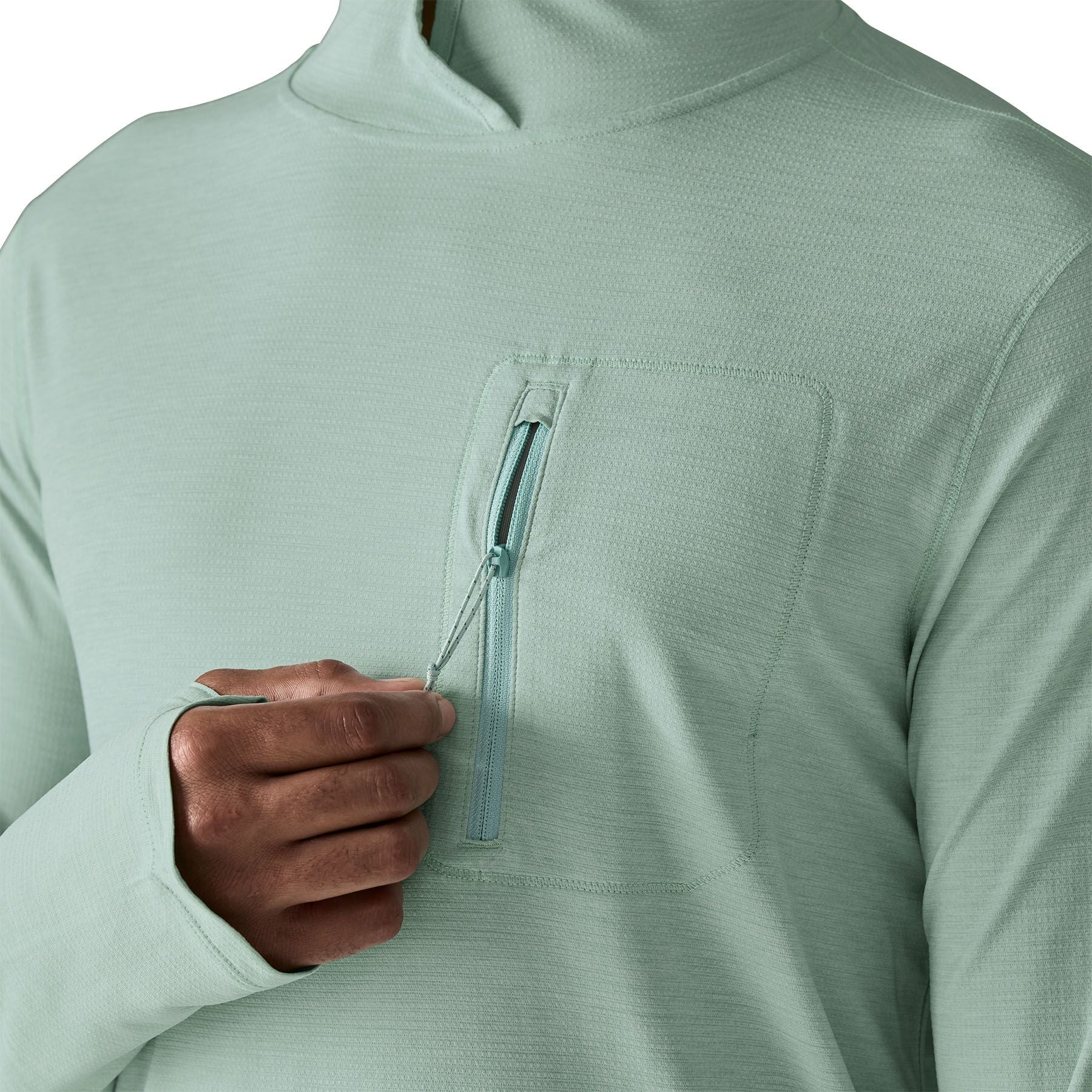 Patagonia Men's Capilene Cool Sun Hoody Thermal Blue - Thin Ice X-Dye Image 08