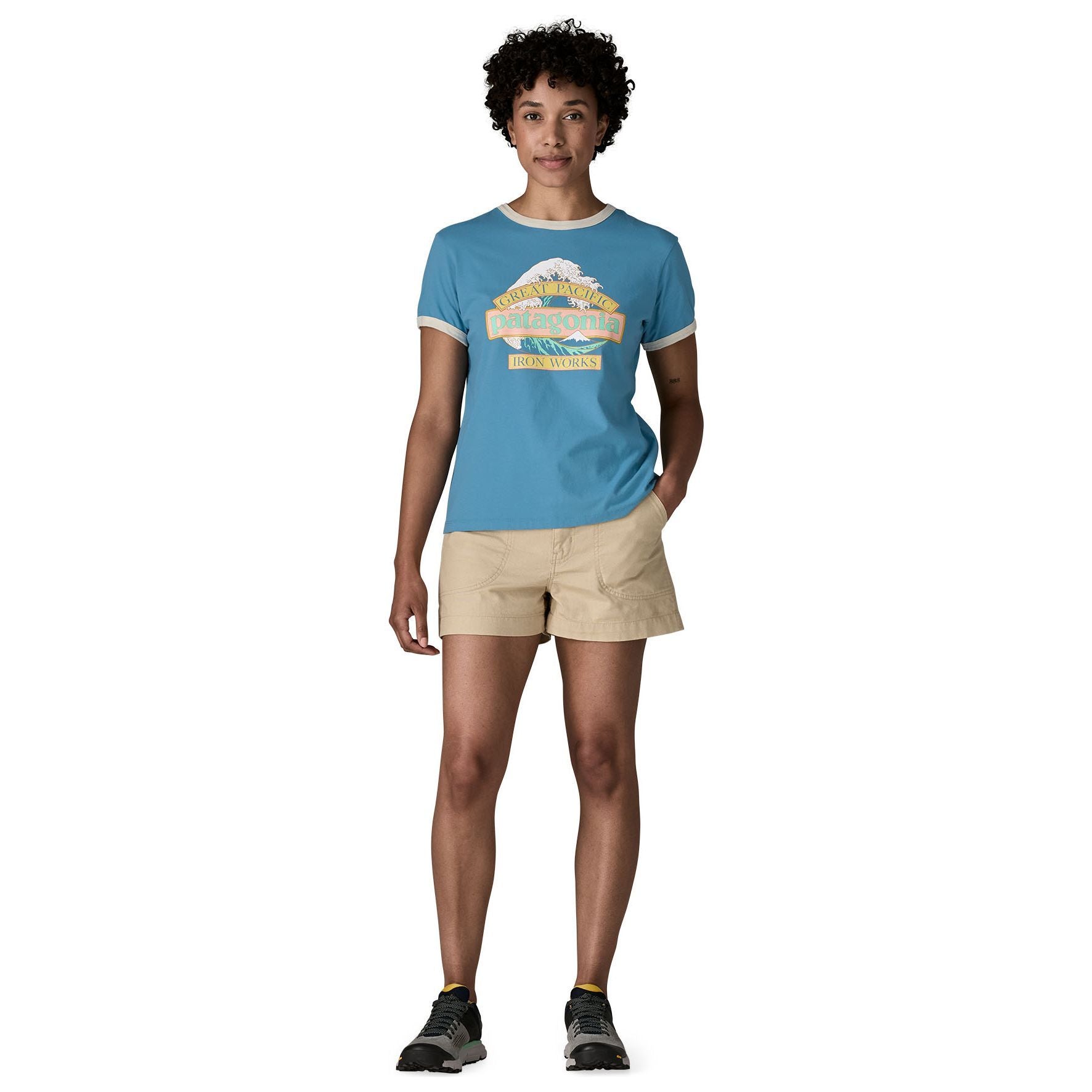 Patagonia Women's Great Waves Ringer Tee Shore Blue
