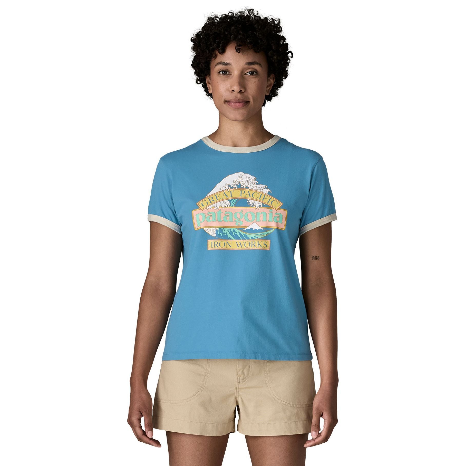 Patagonia Women's Great Waves Ringer Tee Shore Blue